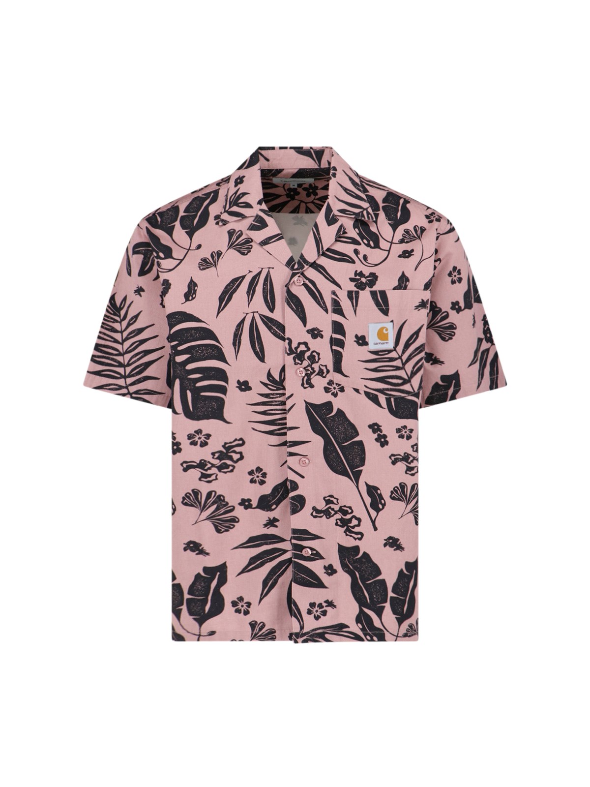 Shop Carhartt 's/s Woodblock' Shirt In Pink