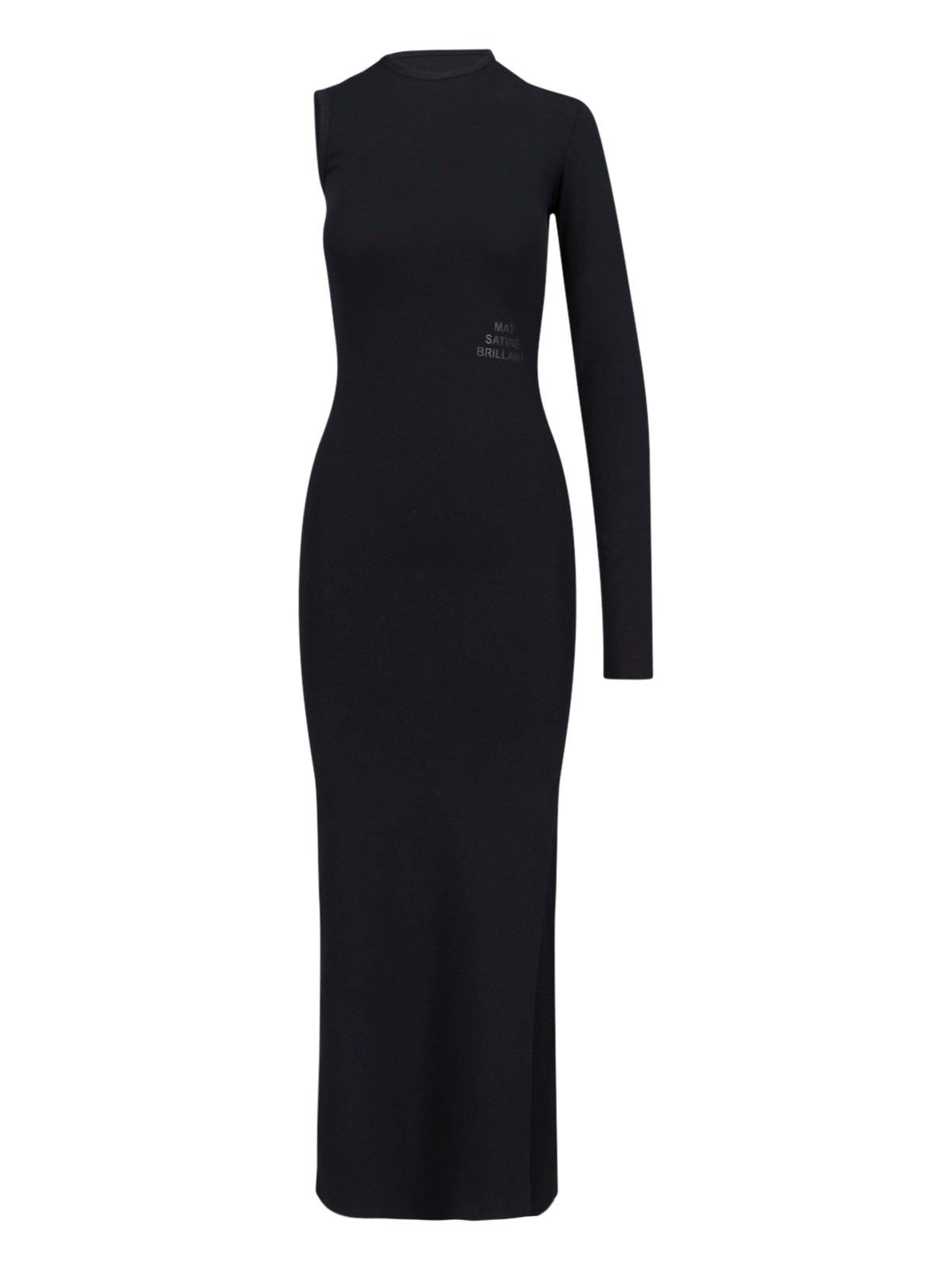 Mm6 Maison Margiela Asymmetric Maxi Dress In Black  