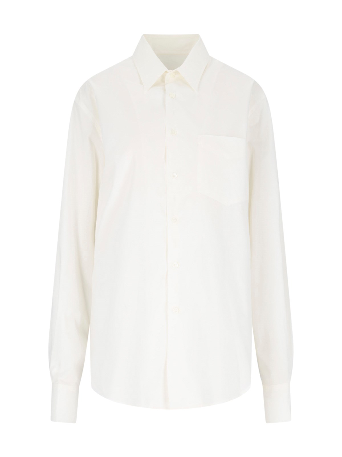 Mm6 Maison Margiela Slash-detail Cotton Shirt In White