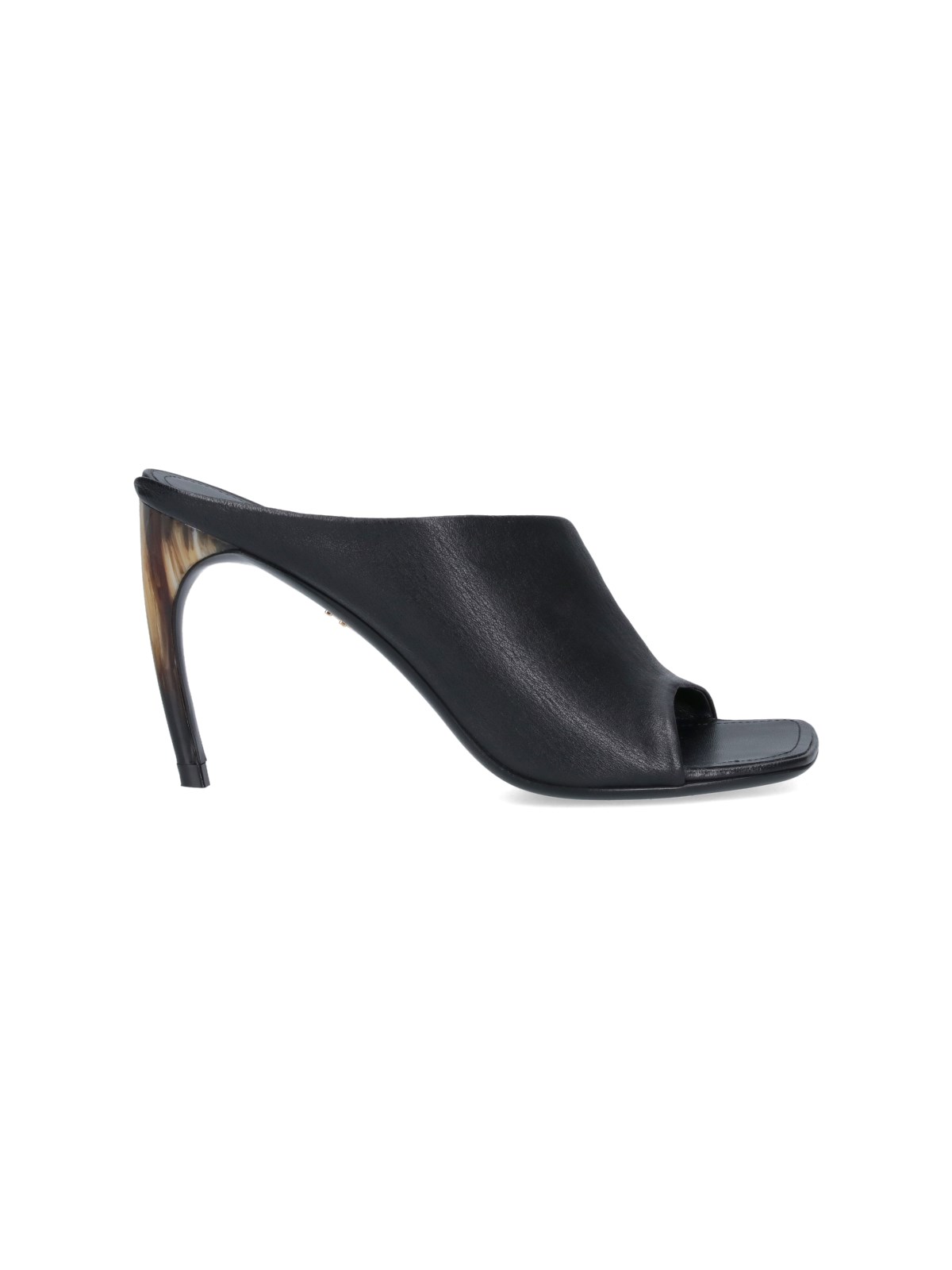 Shop Ferragamo Curved Heel Slides In Black  