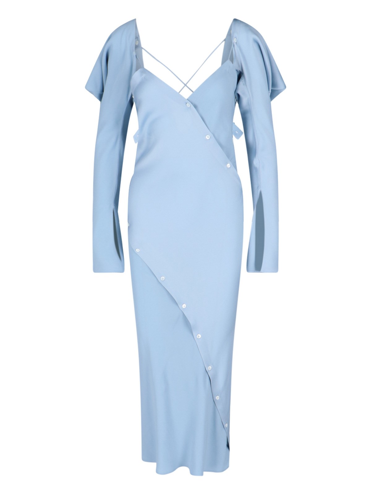 Shop Setchu 'origami' Dress In Light Blue