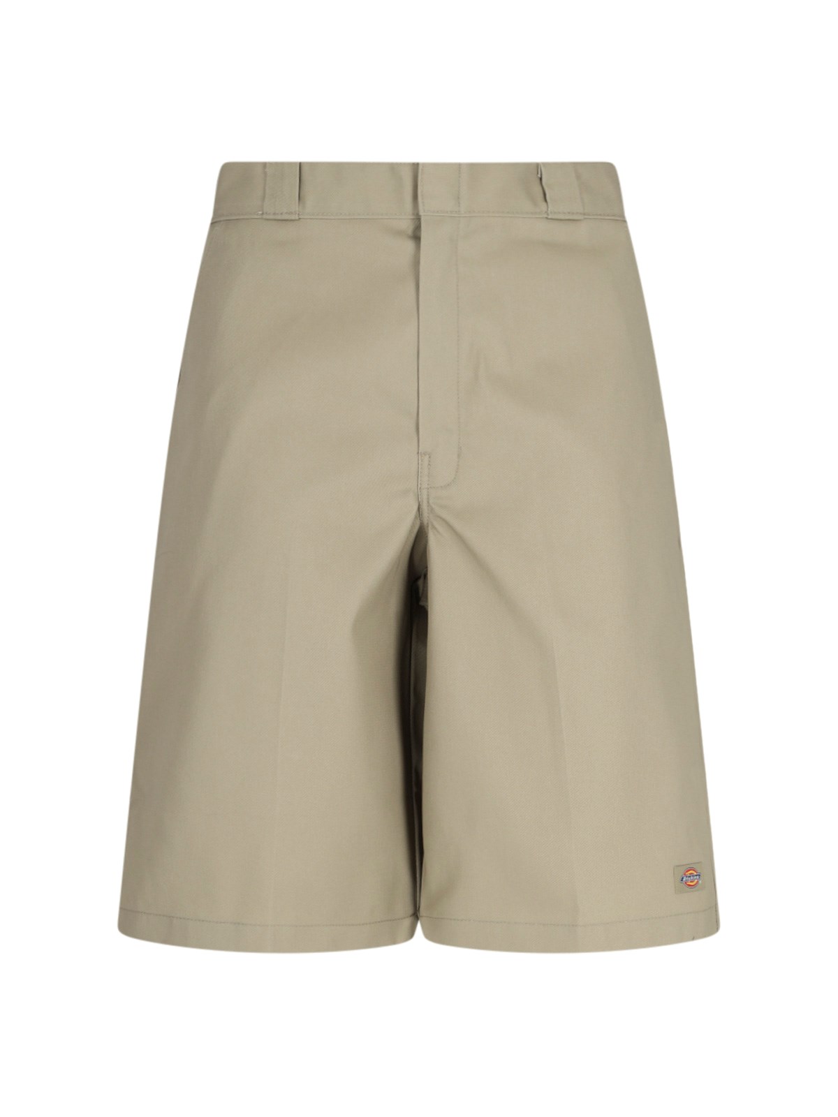 Dickies Polyester Blend Knee Length Shorts With Waist Belt Loops In Beige