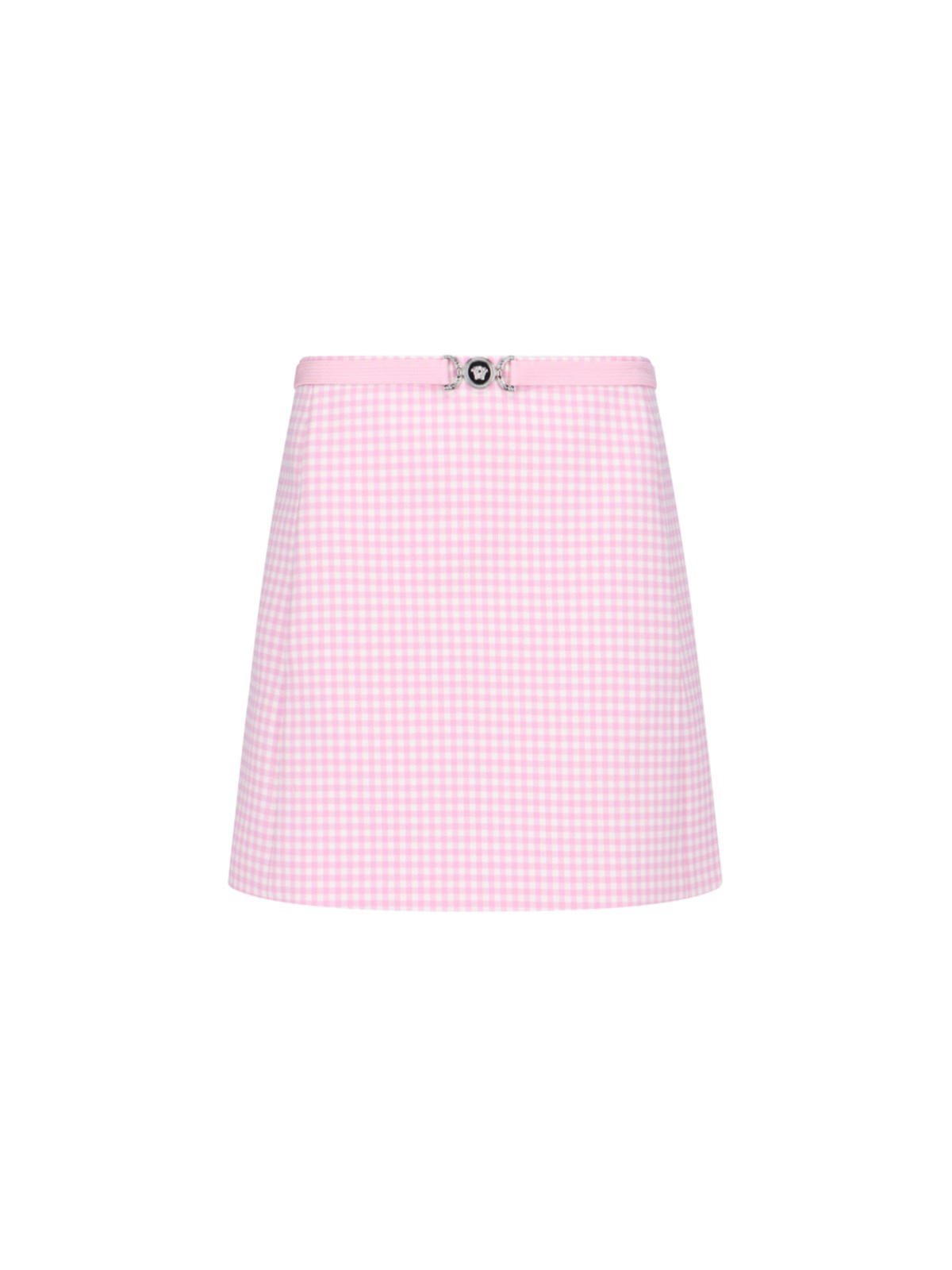 Shop Versace Tweed Mini Skirt In Pink