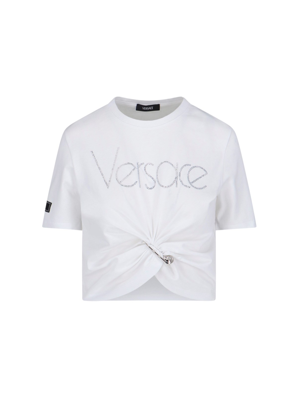 Shop Versace '1978 Re-edition' Crop T-shirt In White