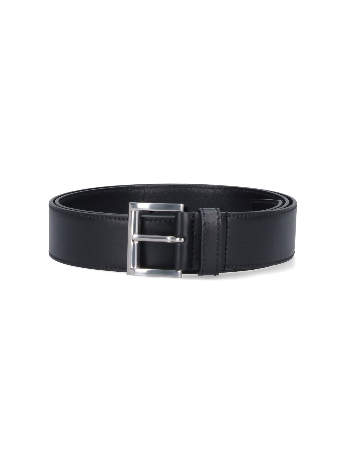 Shop Prada Leather Belt In Black  