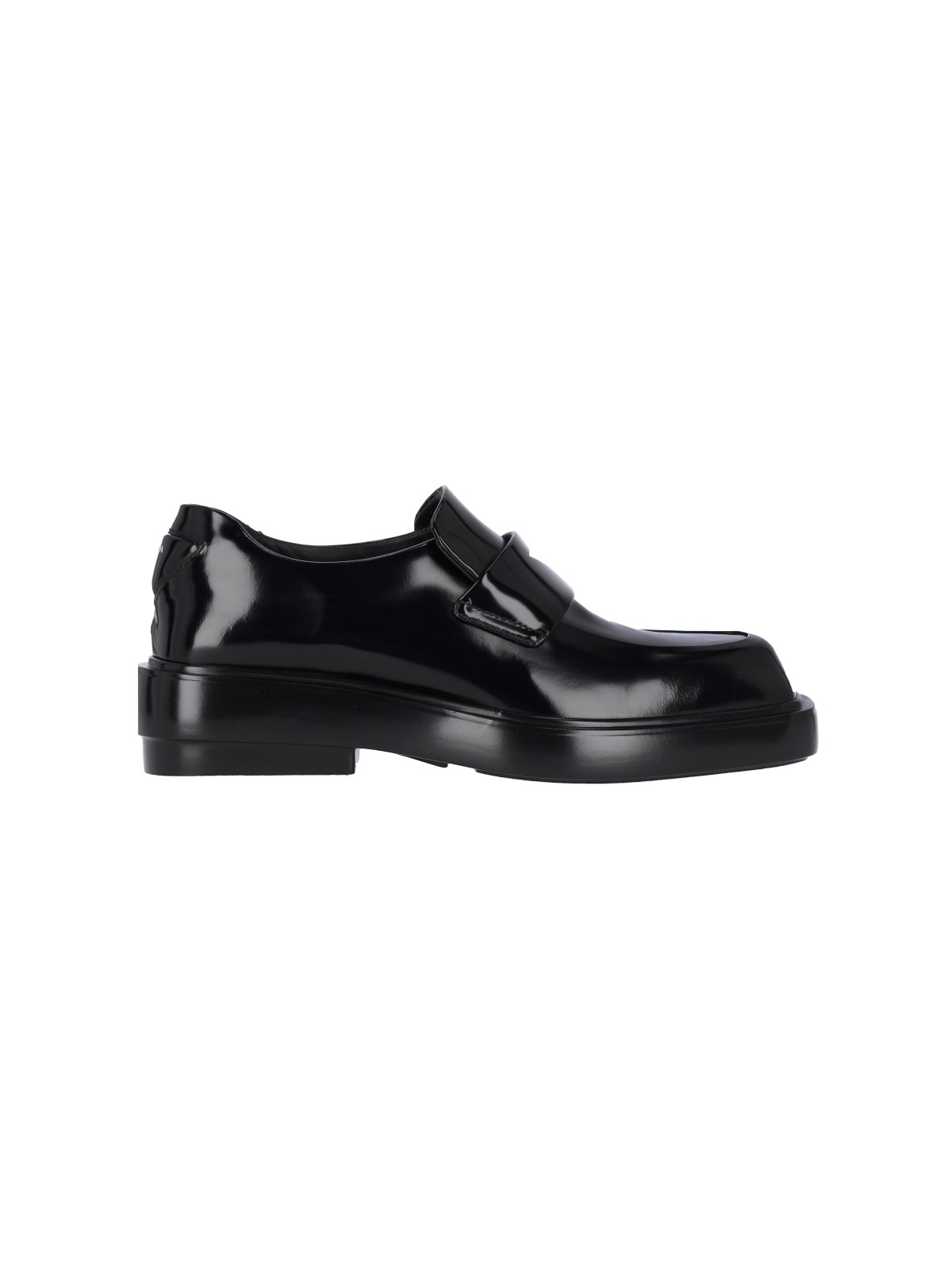 Shop Prada Brushed Leather Loafers In Black  