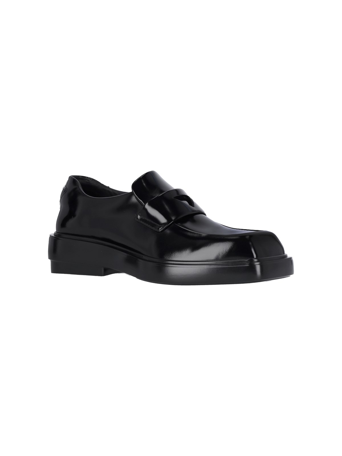 PRADA ロゴ サントロペ シアリング裏地付き スエード ローファー Prada スエード＆シアリング ローファー | ブラウン | FARFETCH JP