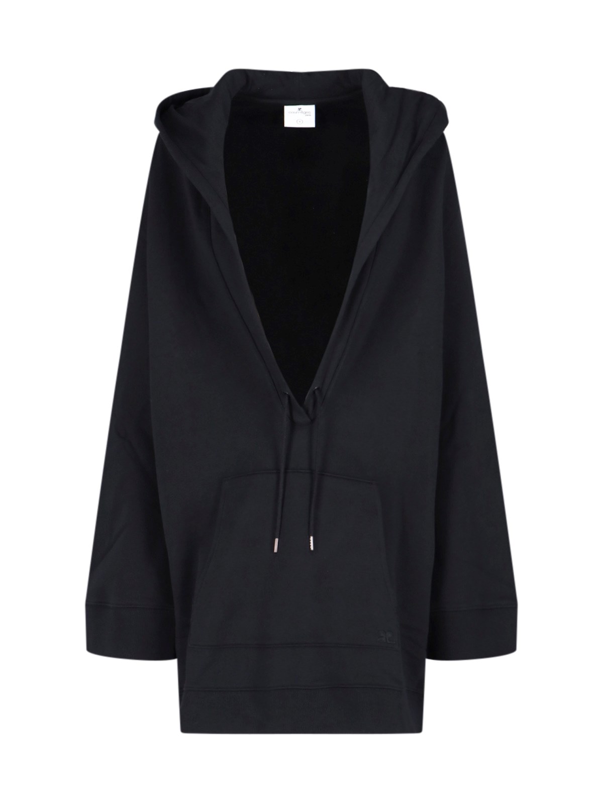 Shop Courrèges "hyperbole" Hooded Dress In Black  