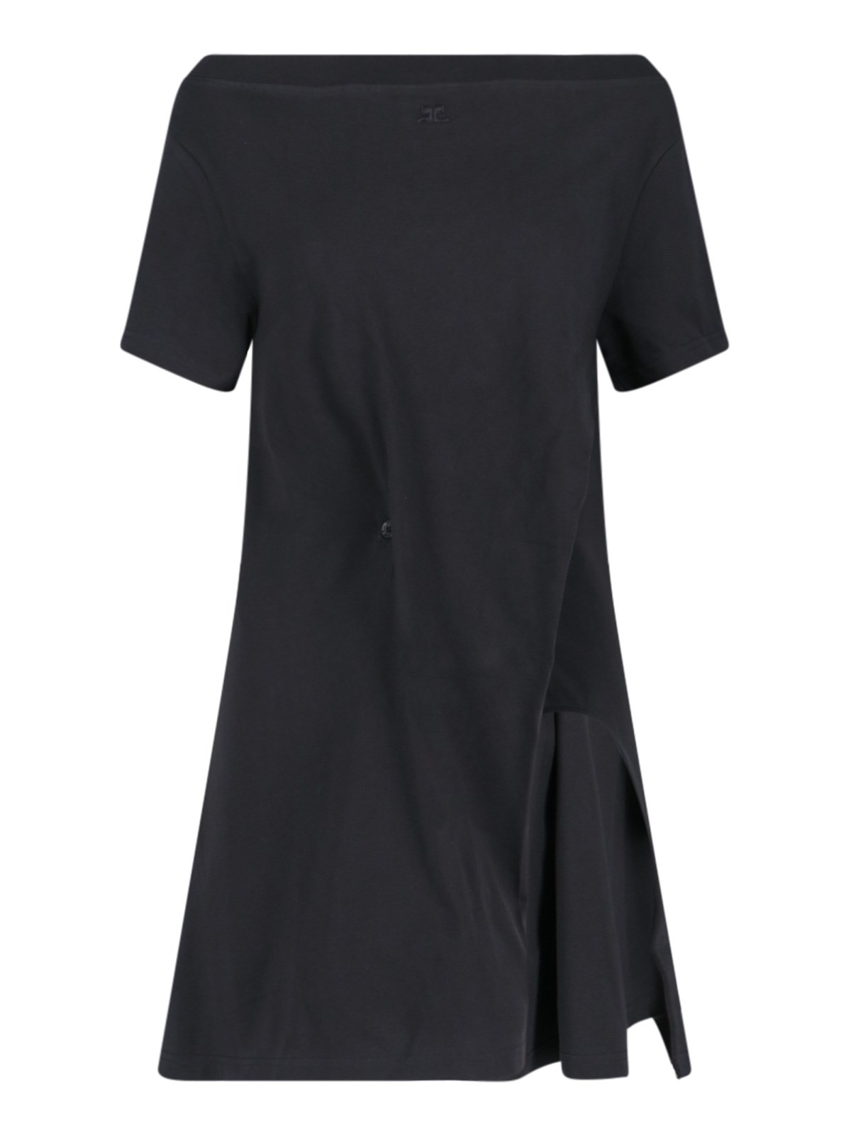 Shop Courrèges Asymmetric Short Dress In Black  