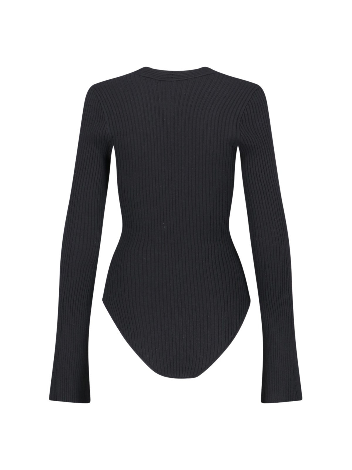 Shop Courrèges Knitted Bodysuit In Black  