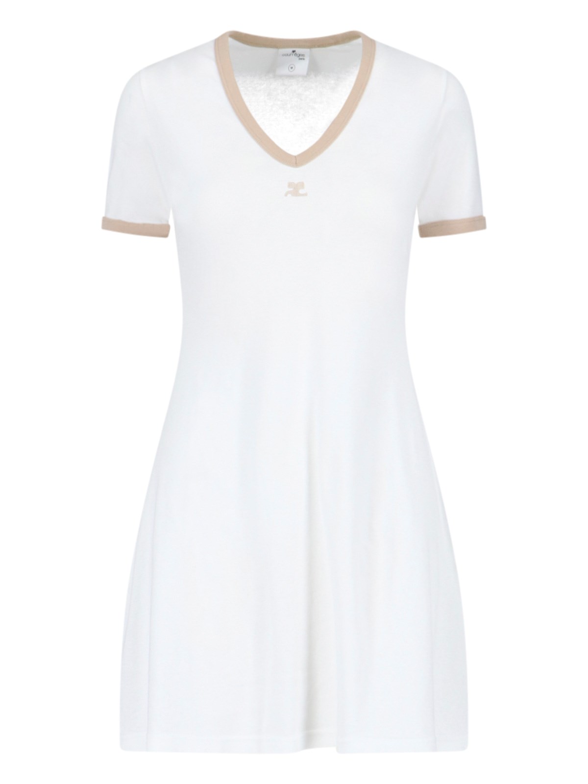 Shop Courrèges Logo Mini Dress In White