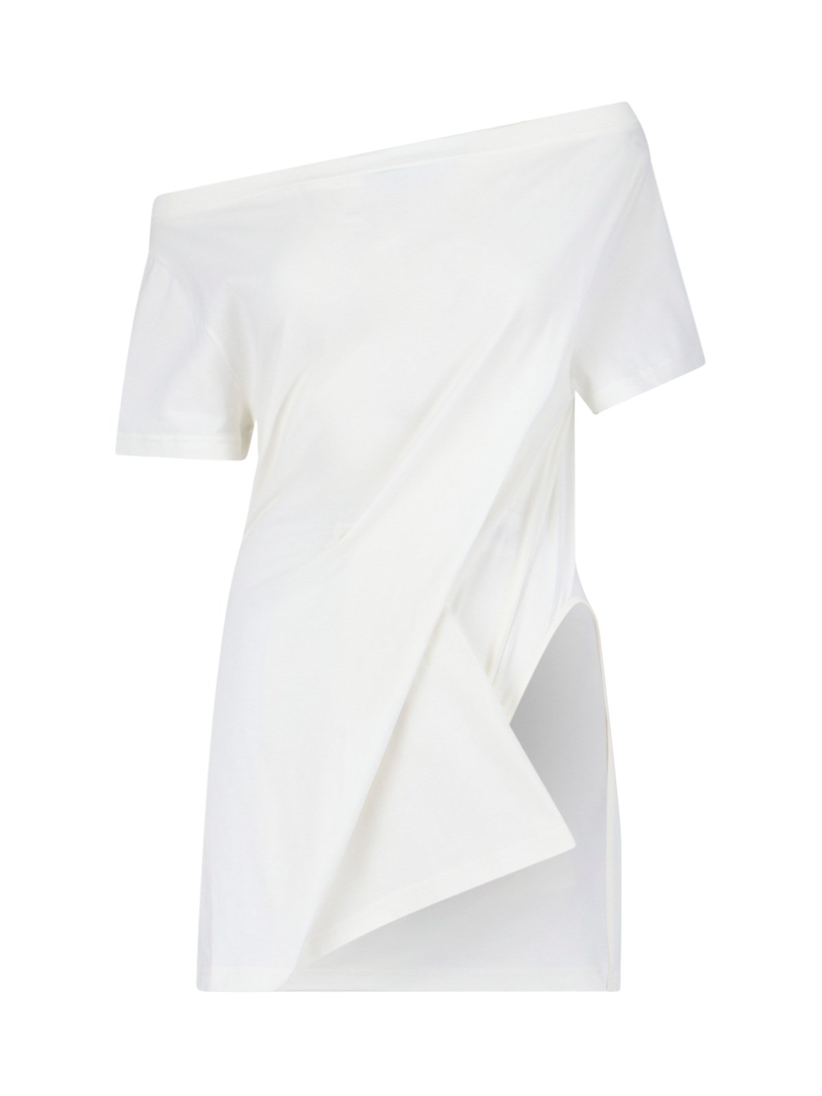 Shop Courrèges Asymmetrical Midi Dress In White
