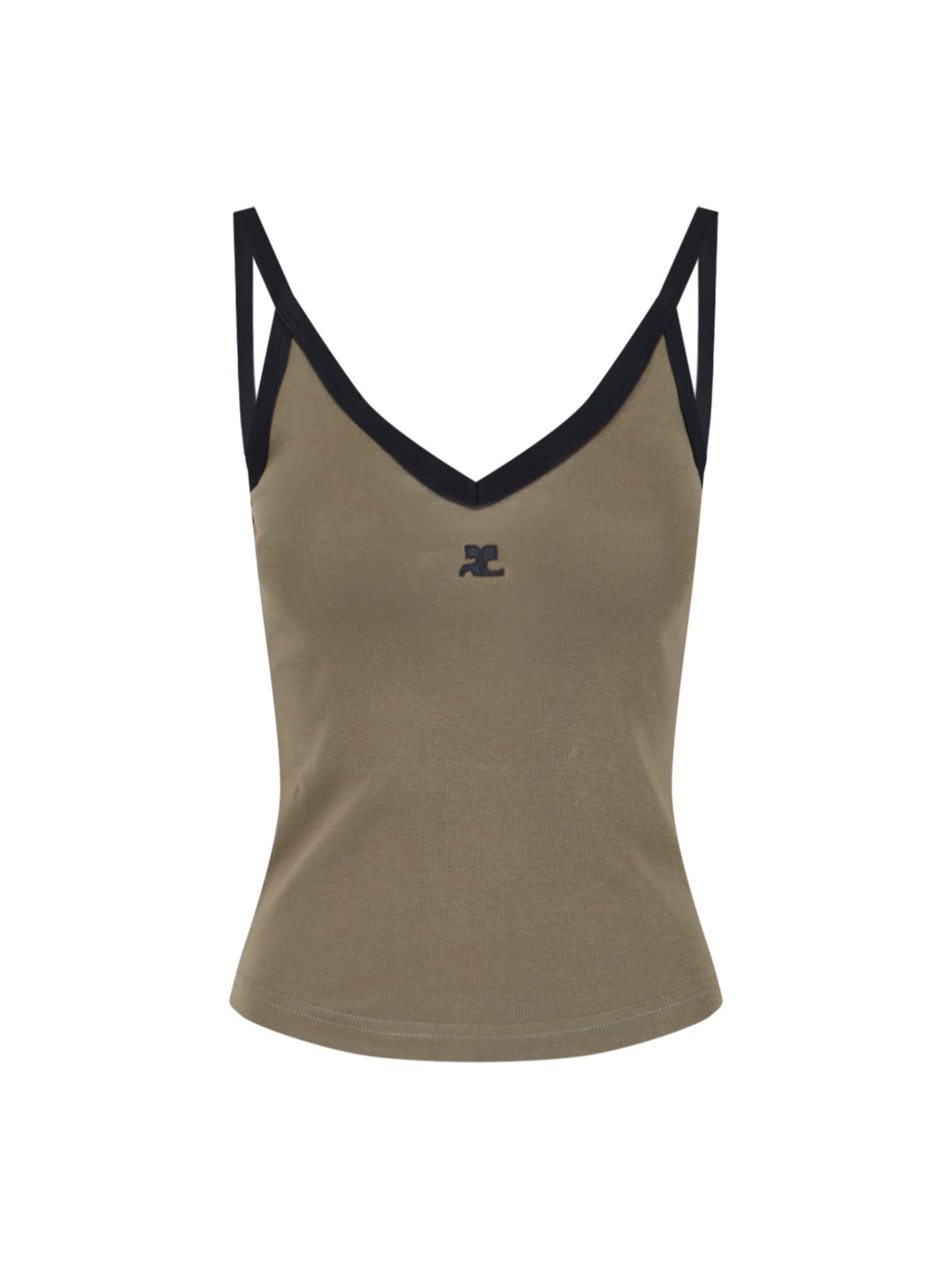 Courrèges Logo Tank Top In Green