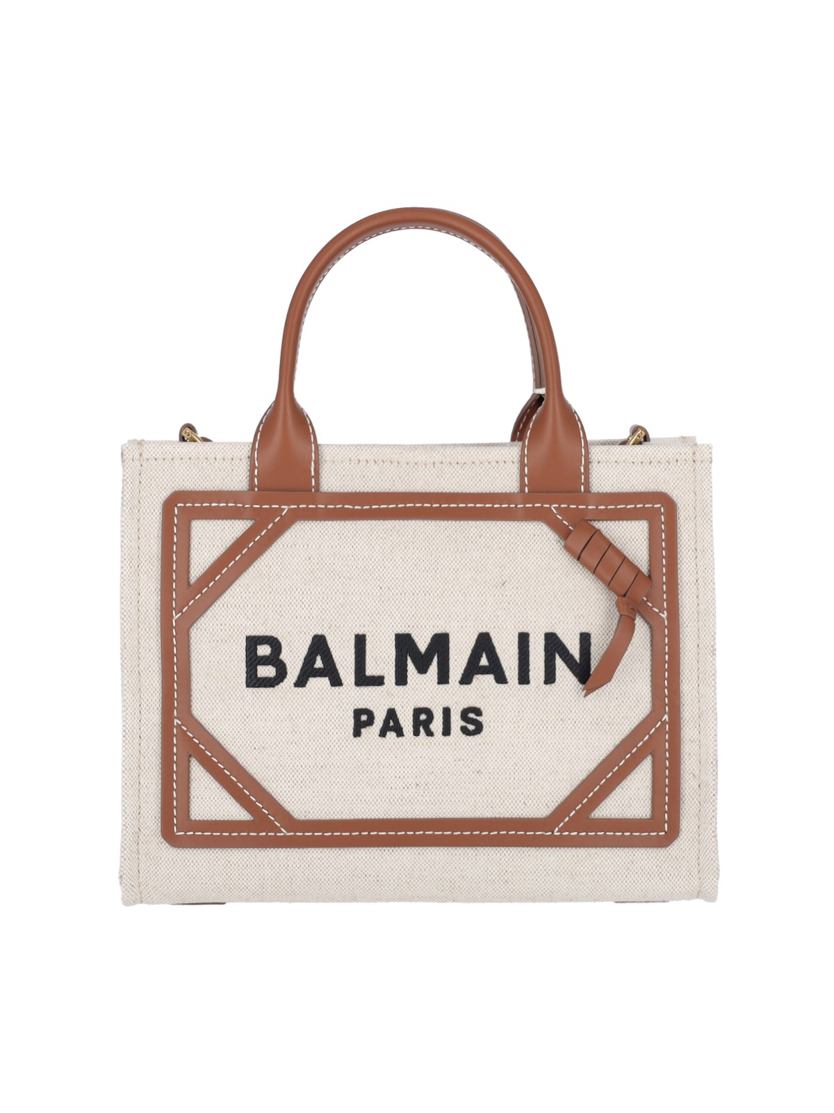 Shop Balmain 'b-army' Small Tote Bag In Beige
