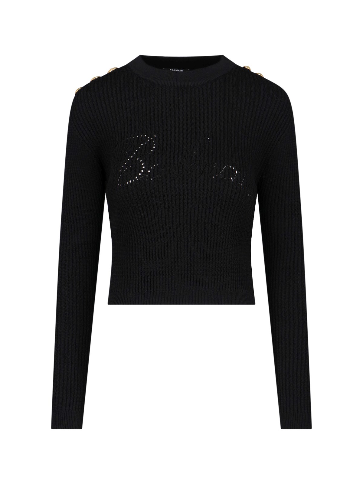 Shop Balmain Logo Sweater In Black  