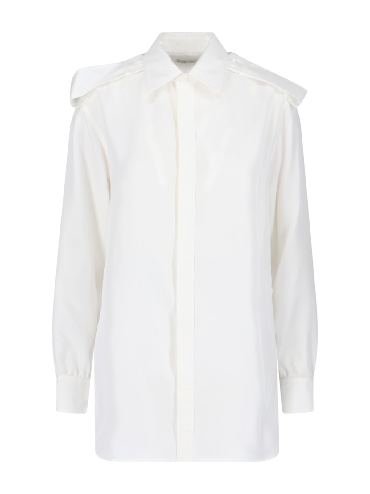 Shop Burberry Silk Shirt In White