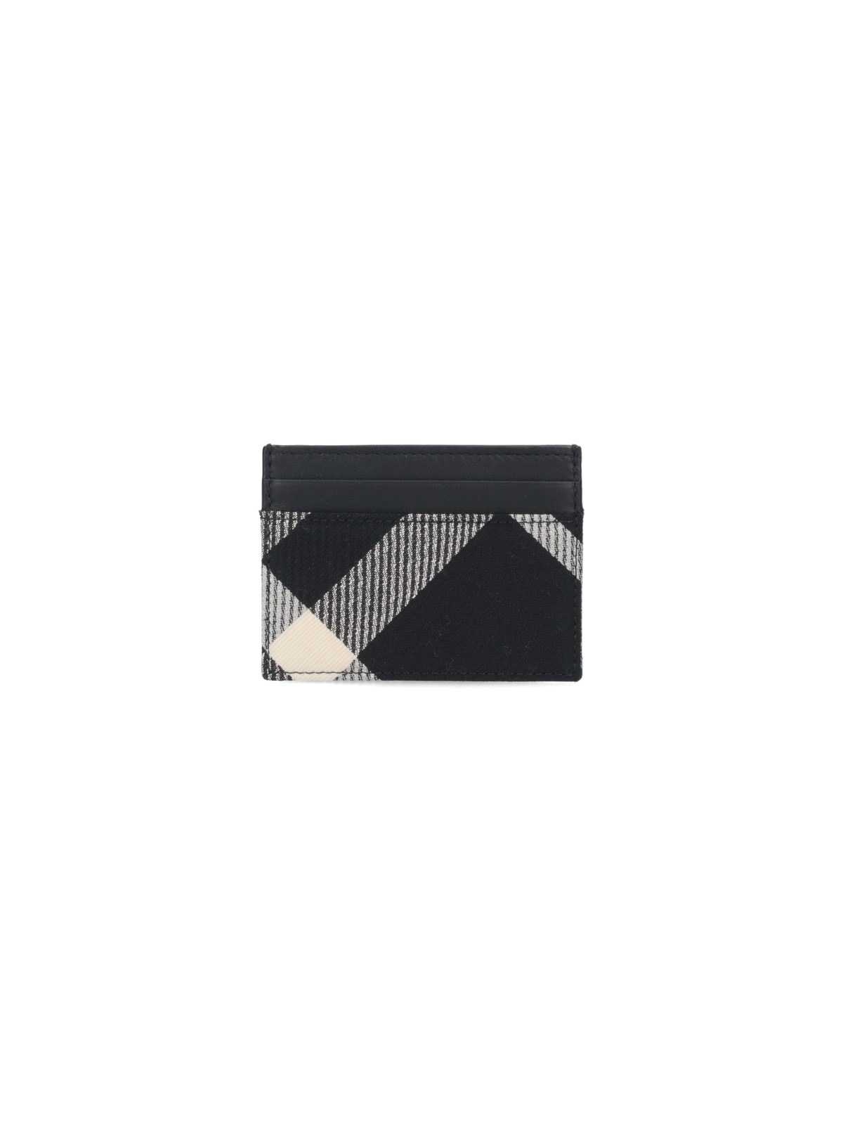 Burberry Check Card Holder In Black  