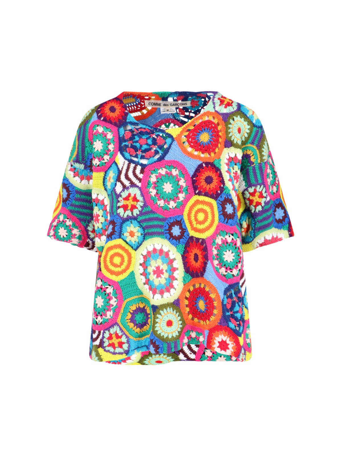 Shop Comme Des Garçons Multicolor Motif Crochet Top