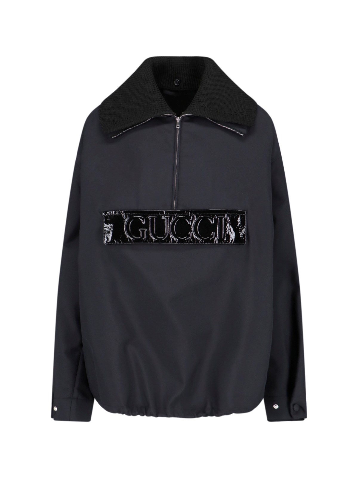 Shop Gucci Logo Caban Jacket In Black  