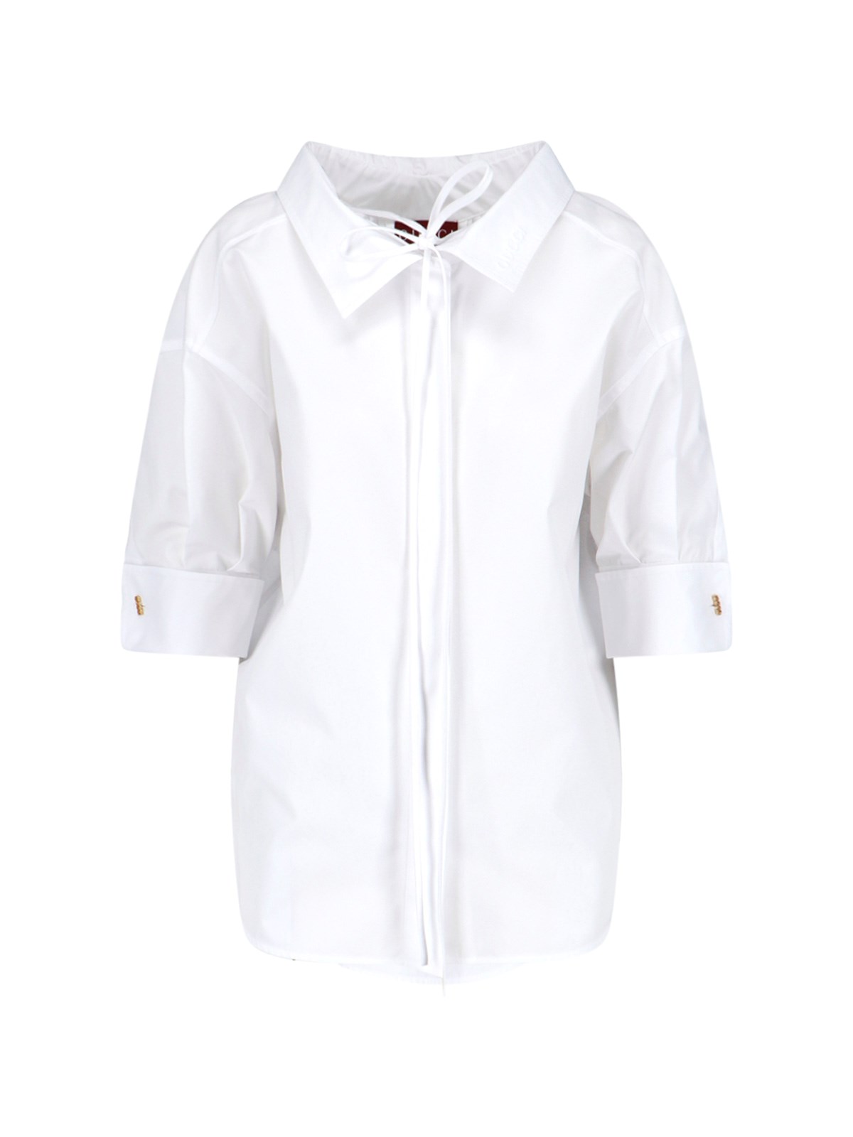 Gucci Bow Detail Shirt In White