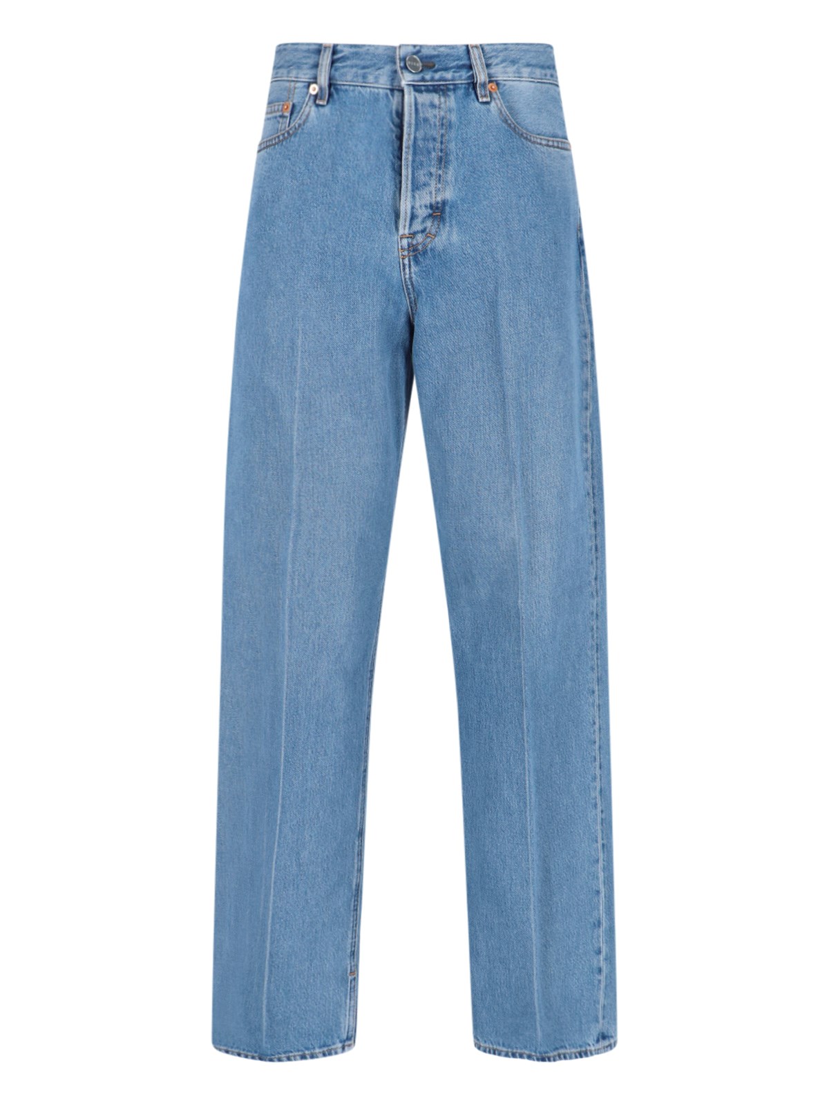 Shop Gucci Back Label Jeans In Light Blue