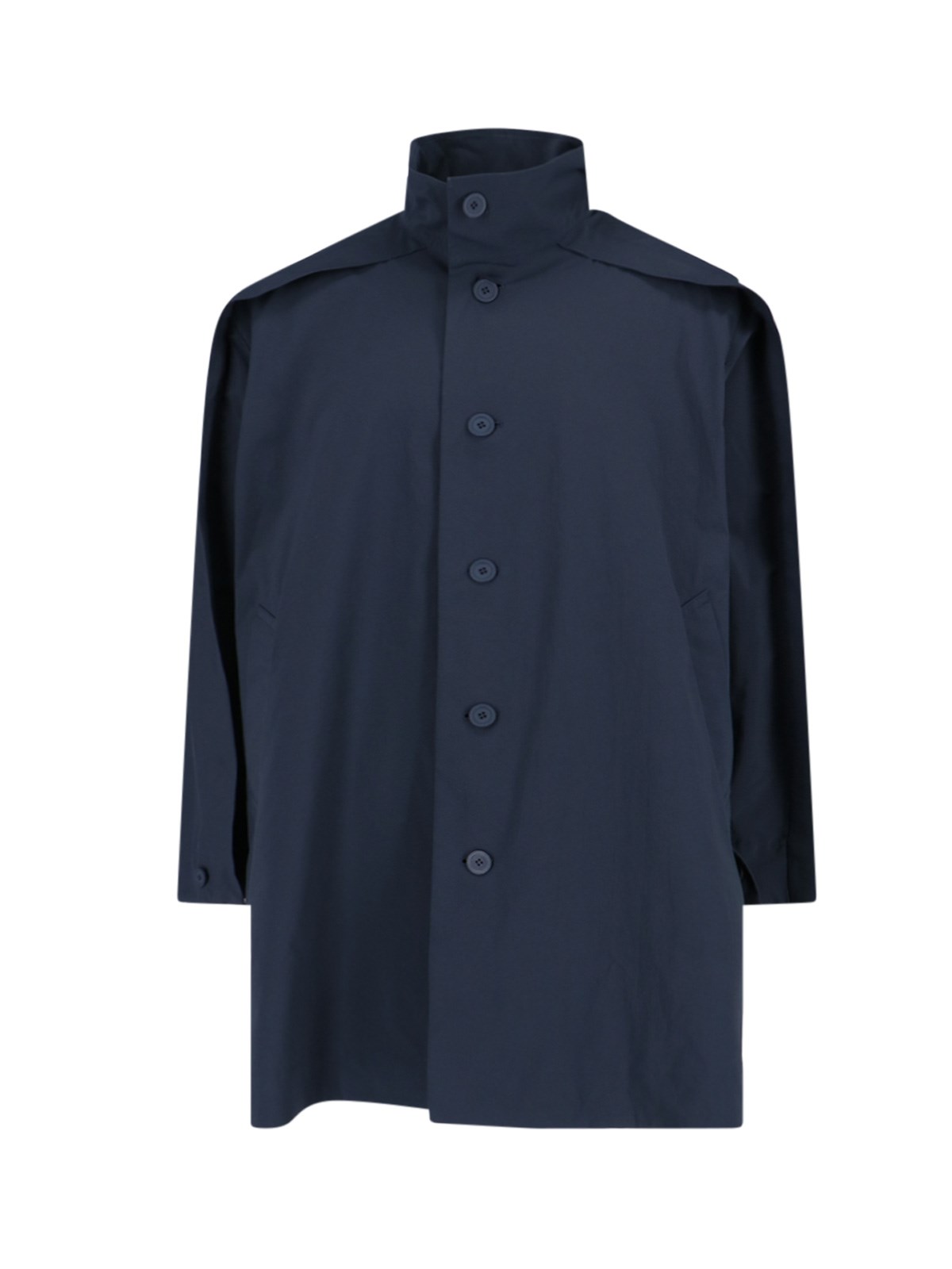 Shop Homme Plisse 'wing' Coat In Blue