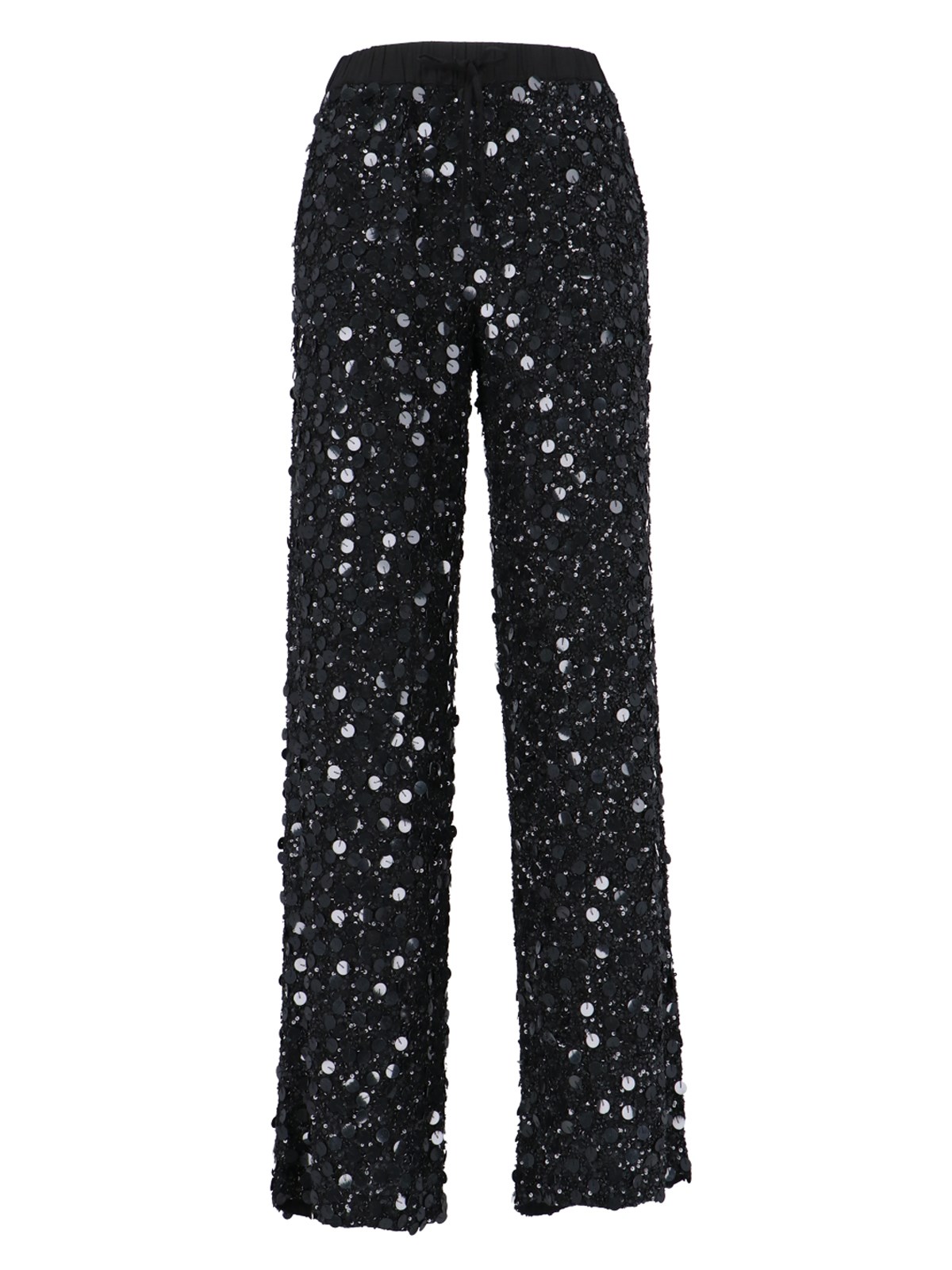 Shop P.a.r.o.s.h Sequin Trousers In Black  