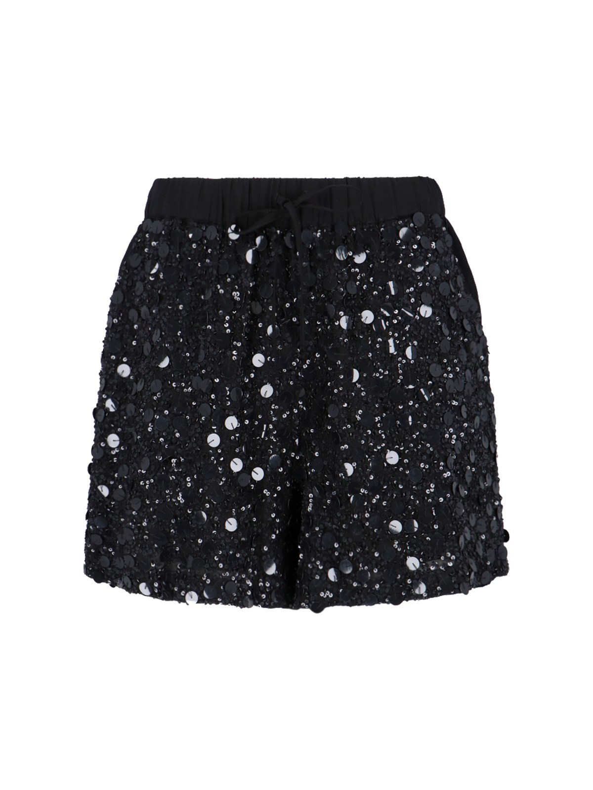 Shop P.a.r.o.s.h Sequin Shorts In Black  