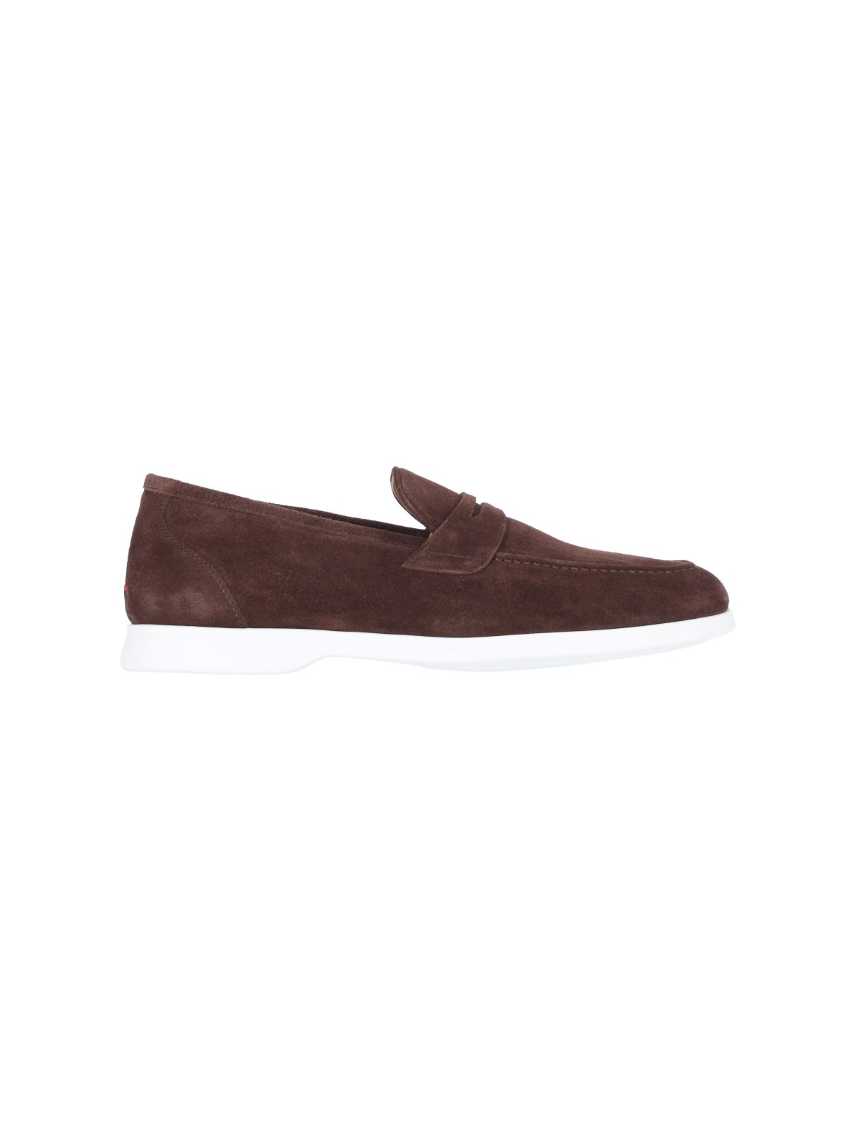 Kiton Suede Penny Loafers In Brown