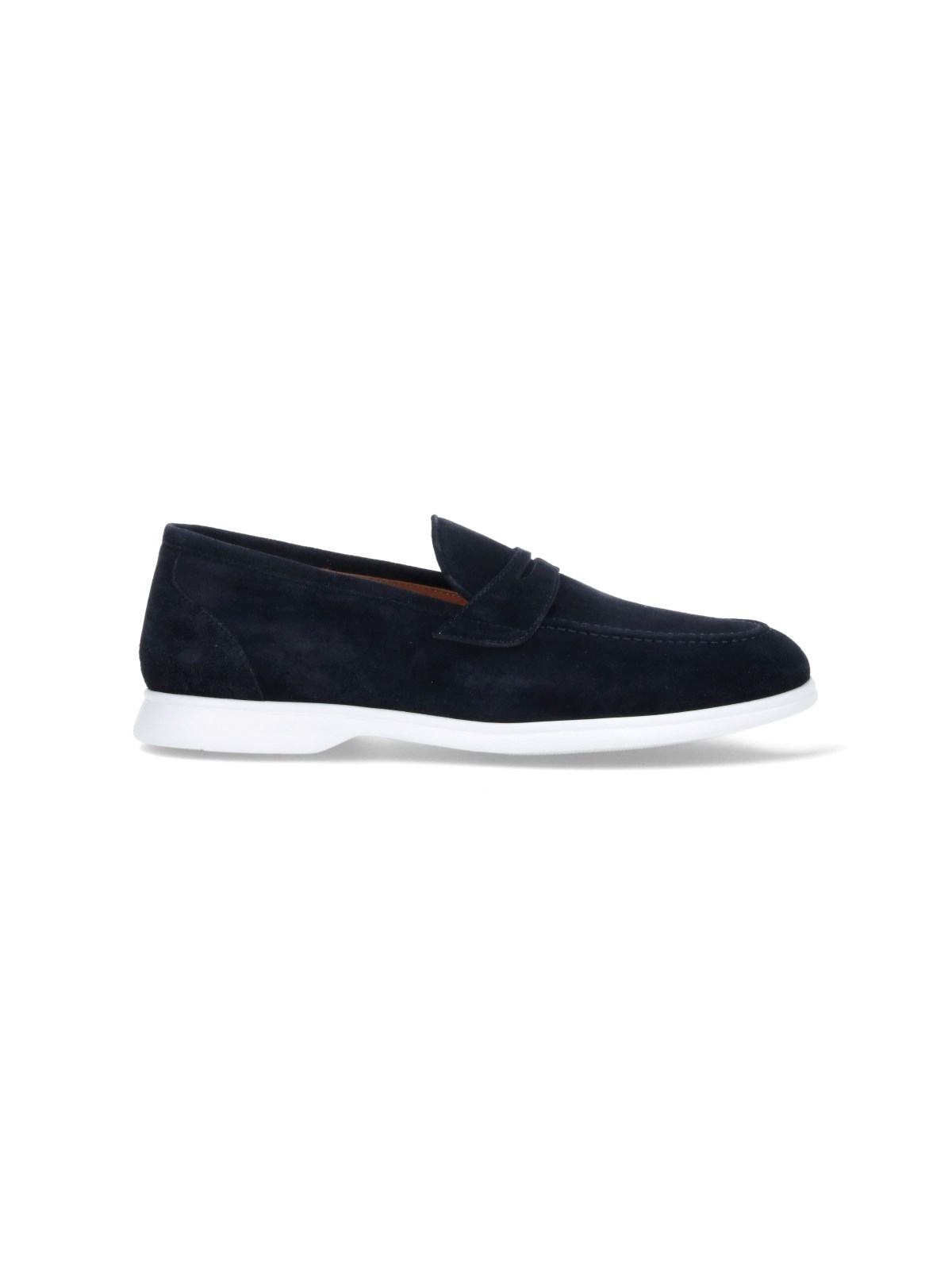 Kiton Suede Penny Loafers In Blue