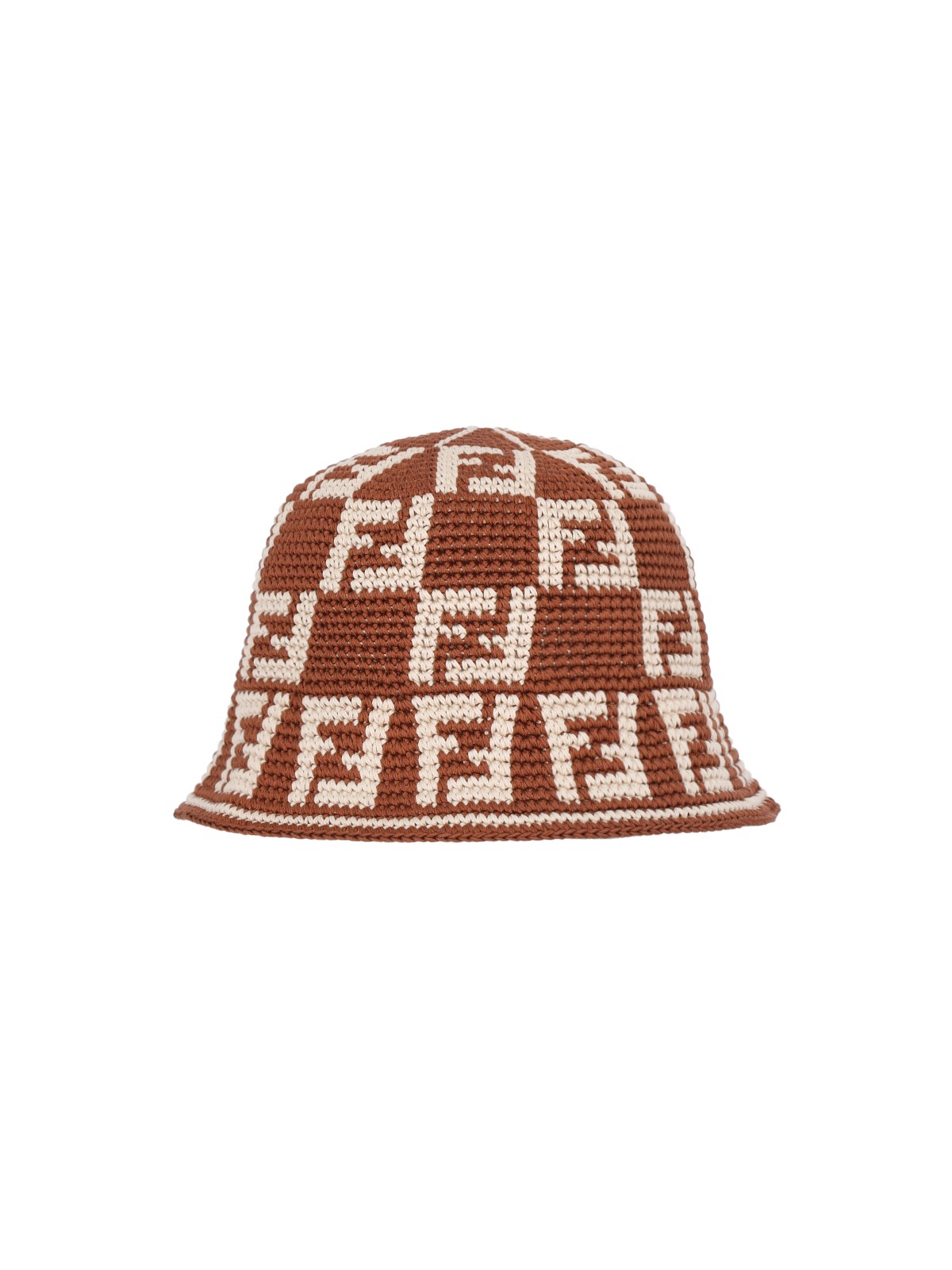 Shop Fendi 'cloche' Bucket Hat In Brown