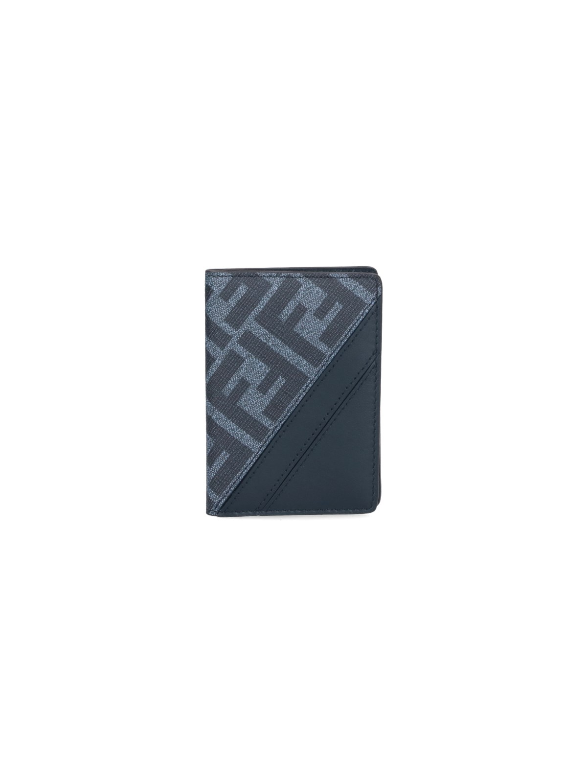 Shop Fendi 'diagonal' Bi-fold Card Holder In Blue
