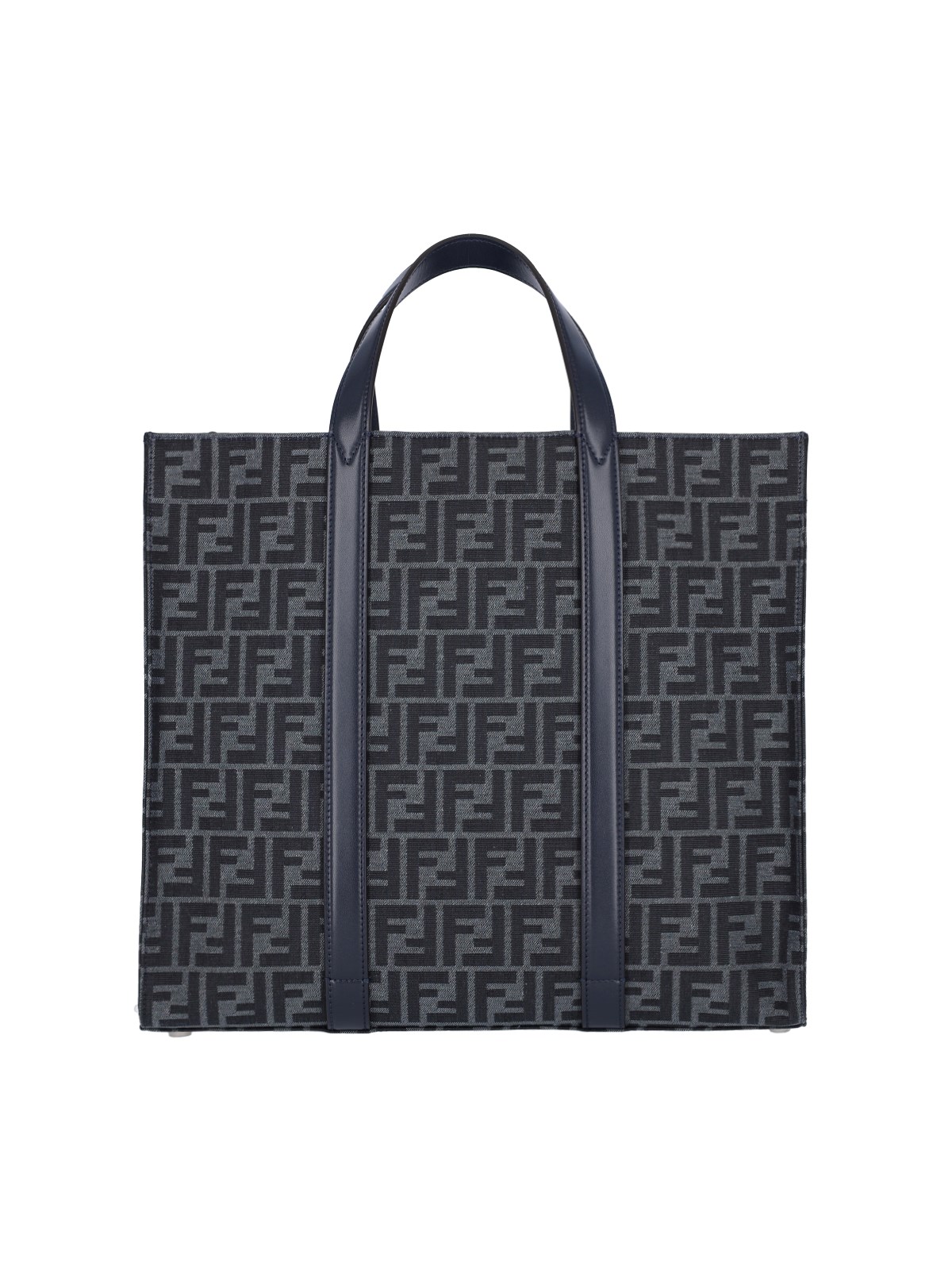 Shop Fendi 'jacquard Ff' Tote Bag In Blue