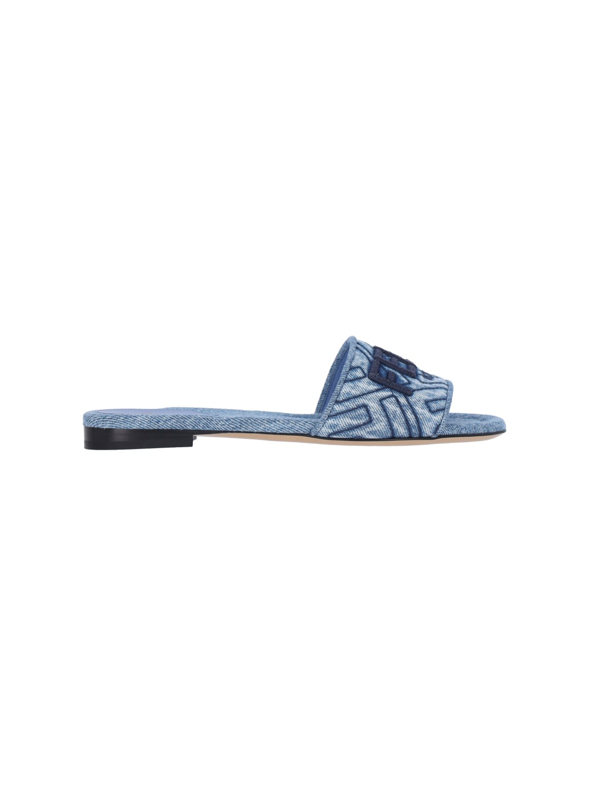 Shop Fendi 'signature' Slide Sandals In Blue