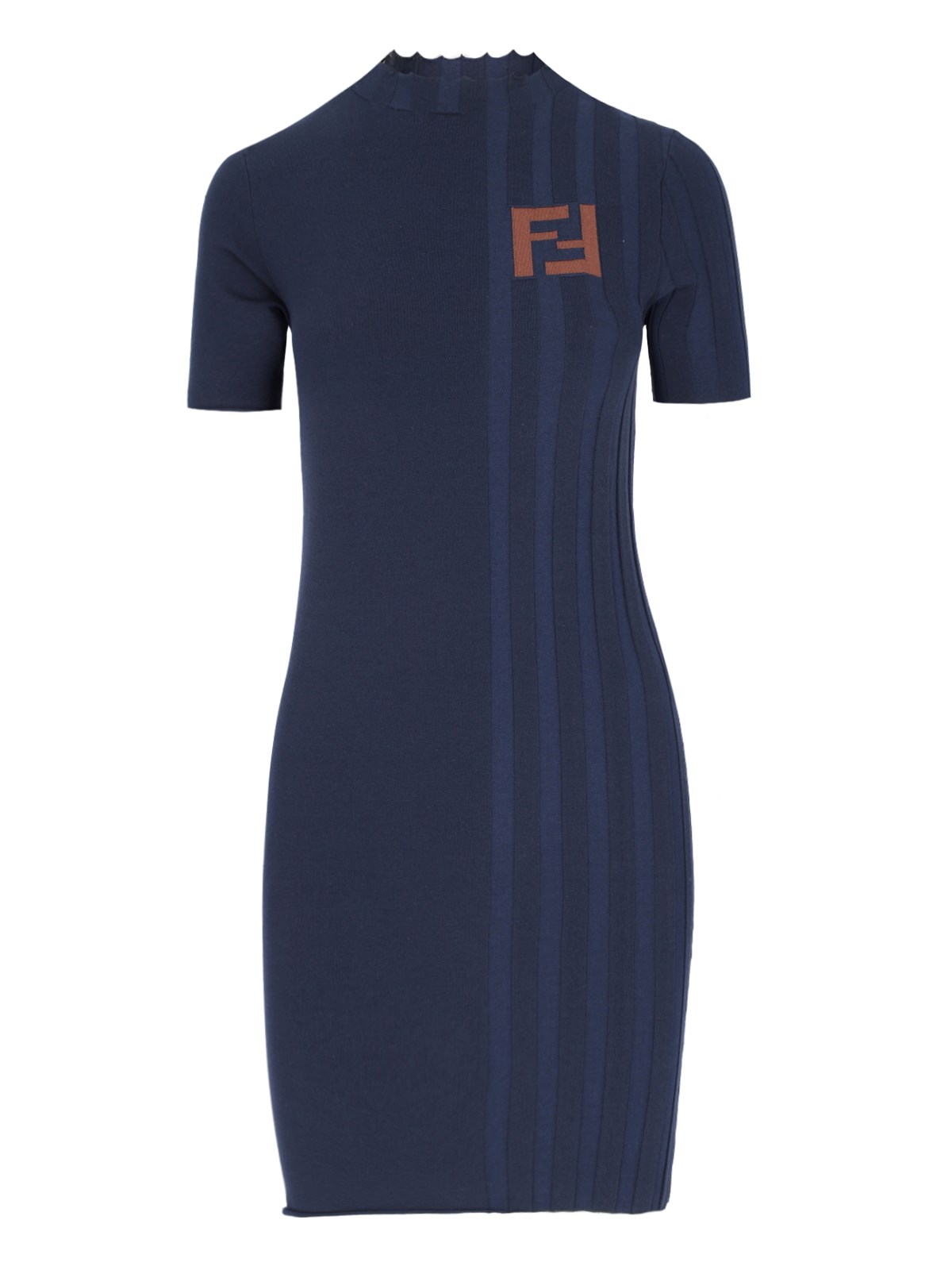 Fendi Logo Mini Dress In Blue