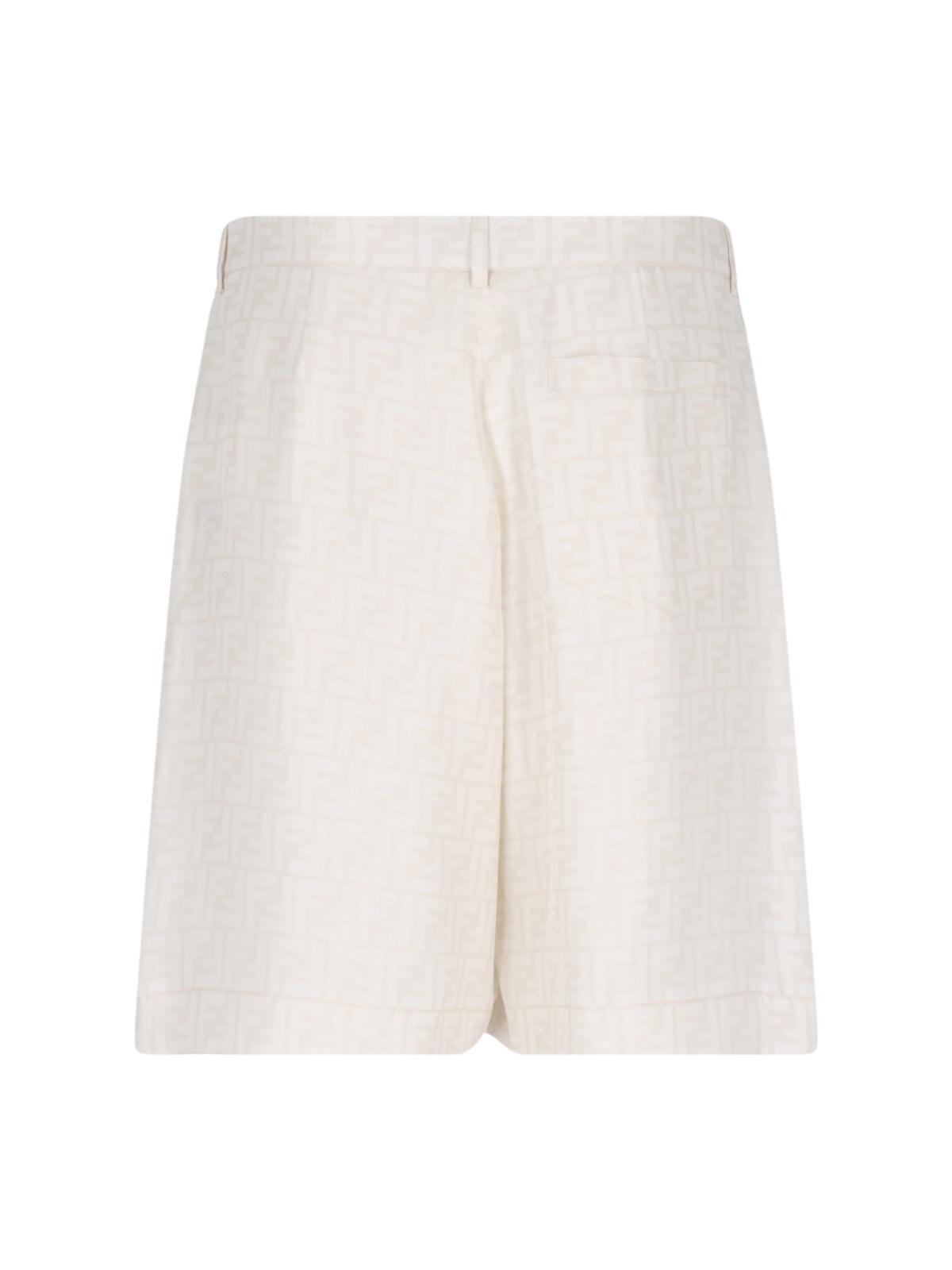 【関税＆送料込み】Fendi Beige Silk Pequin Short Pants Clot Fendi 'ff' silk shorts available on SUGAR - 156868