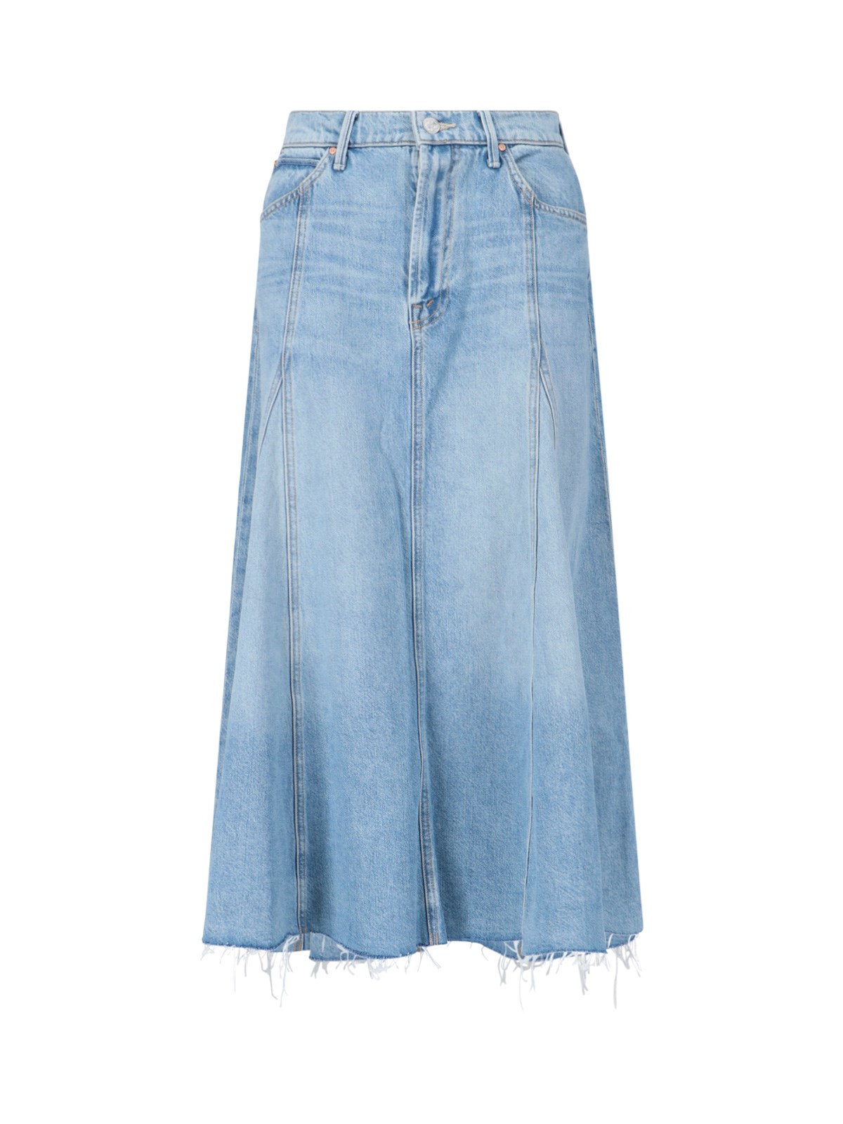 Shop Mother 'full Swing' Midi Skirt In Light Blue
