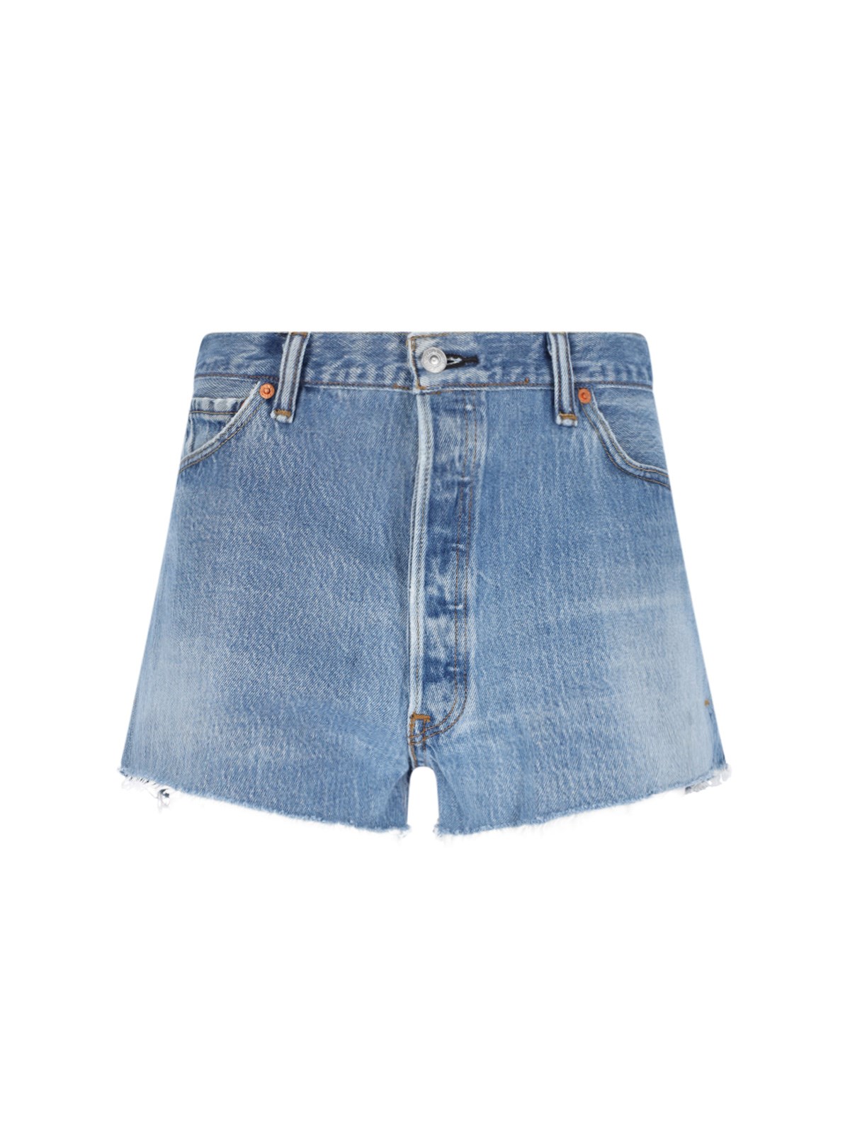 Shop Re/done X Levi's Denim Shorts In Blue