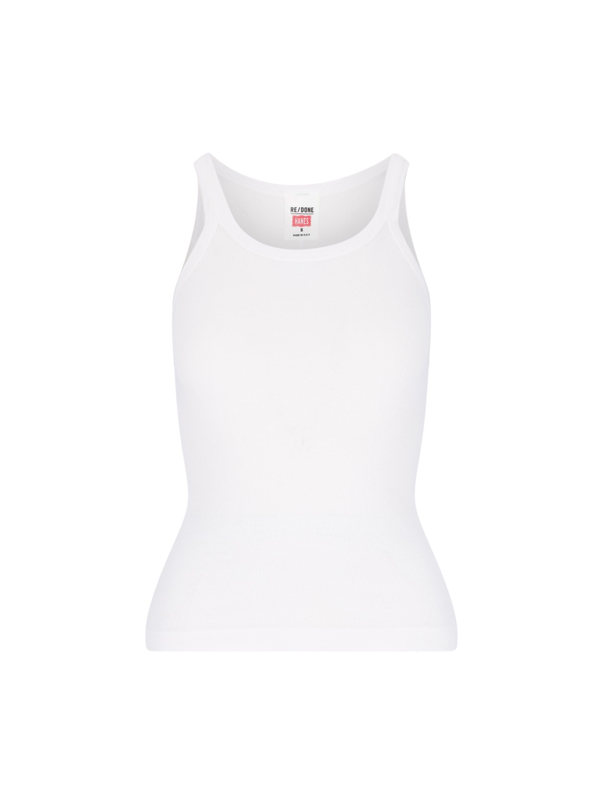 RE/DONE x Hanes Ribbed Tank in Optic White