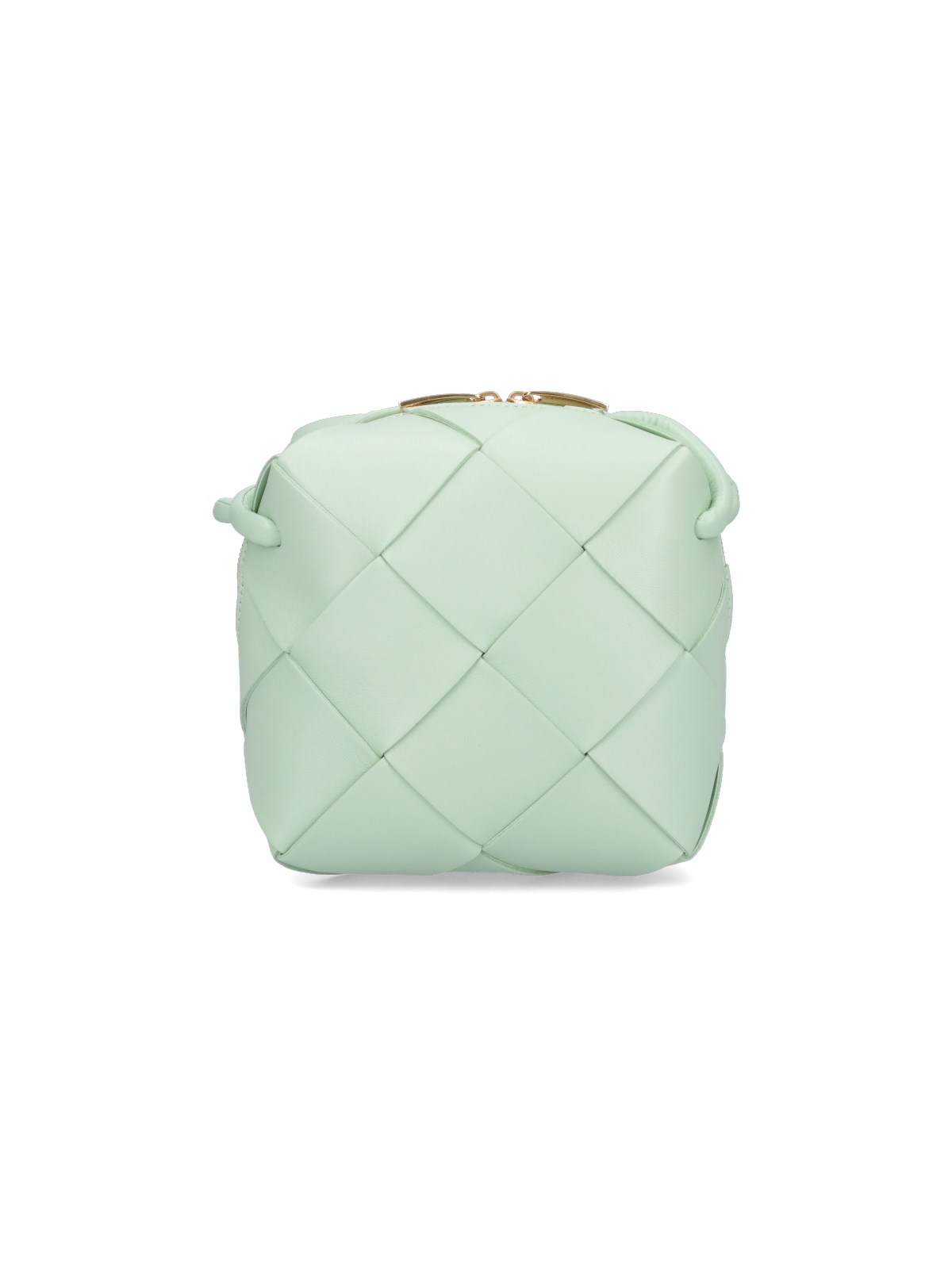Bottega Veneta Mini Cassette Leather Camera Bag In Green