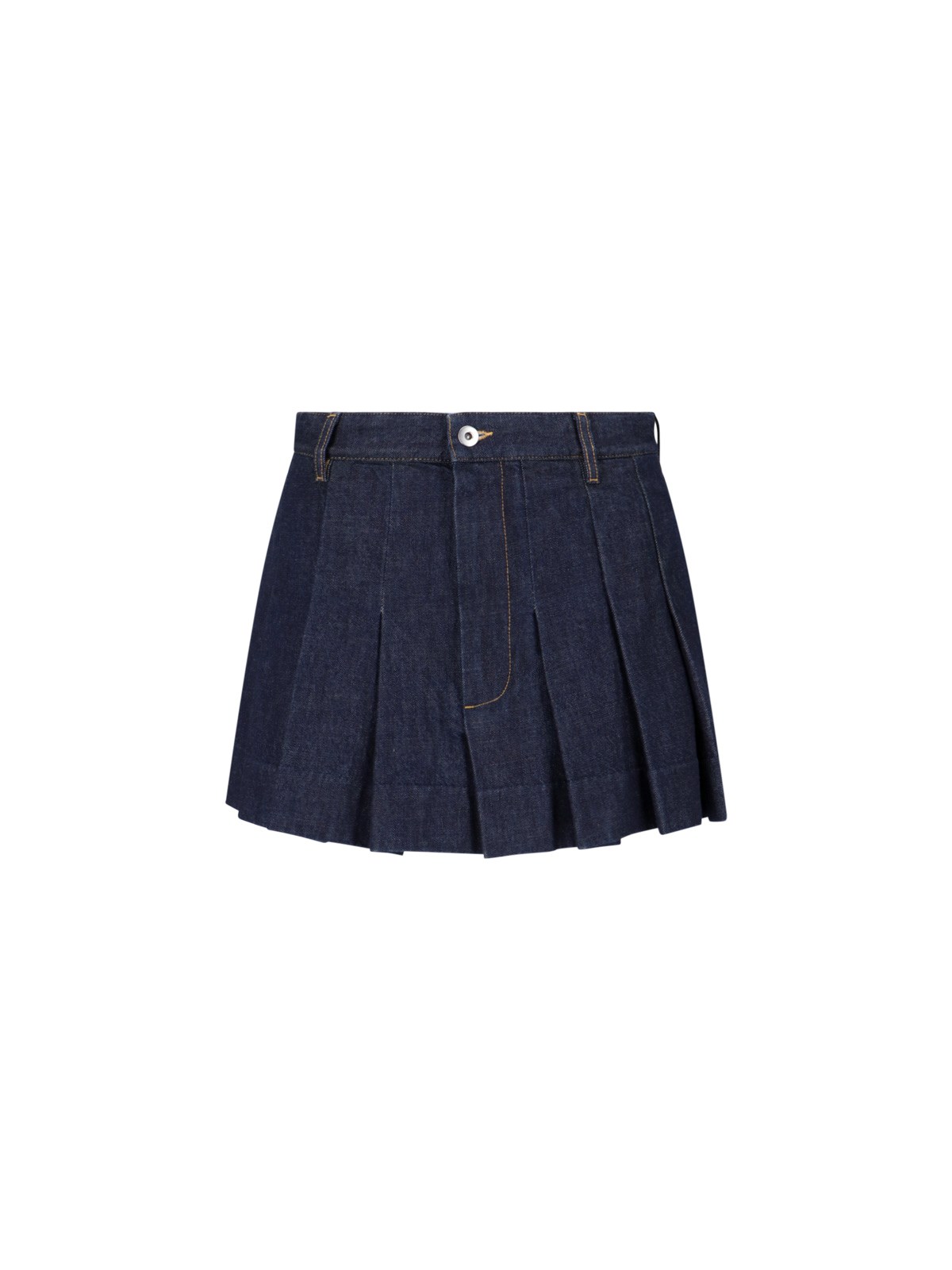 Shop Bottega Veneta Pleated Mini Skirt In Blue