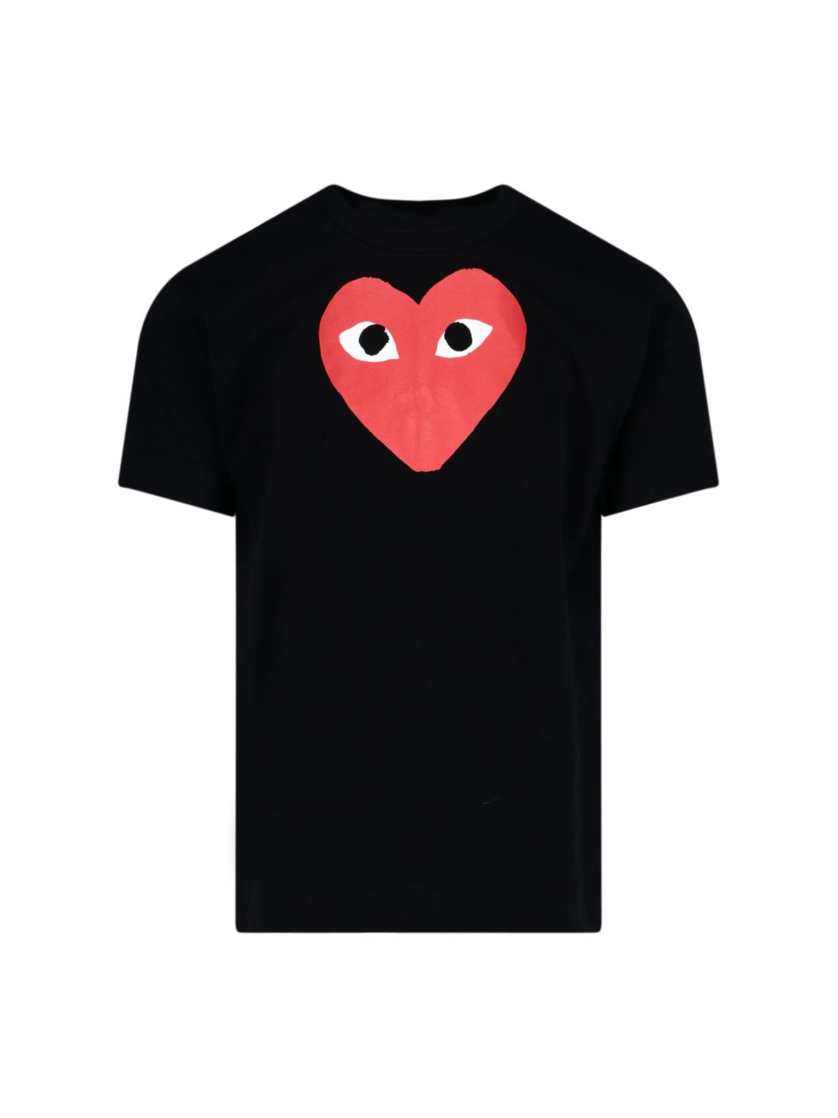 Shop Comme Des Garçons Play Heart Print T-shirt In Black  