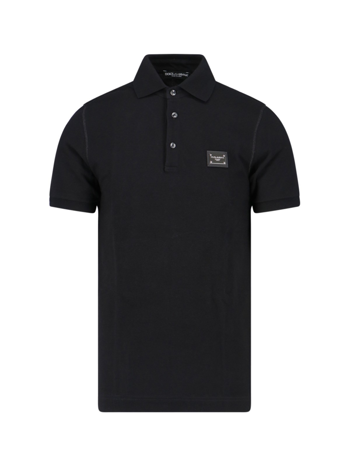Shop Dolce & Gabbana Logo Plaque Polo Shirt In Black  