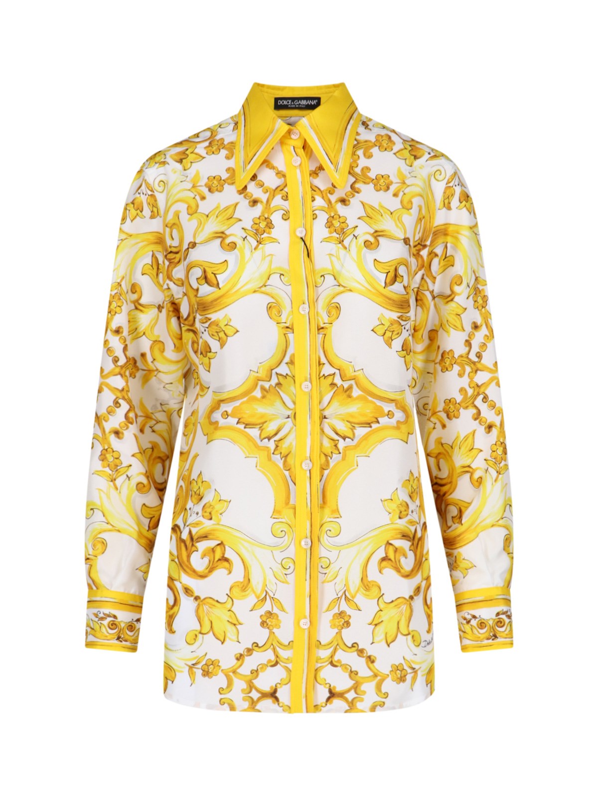 Dolce & Gabbana 'maiolica' Print Shirt In Yellow