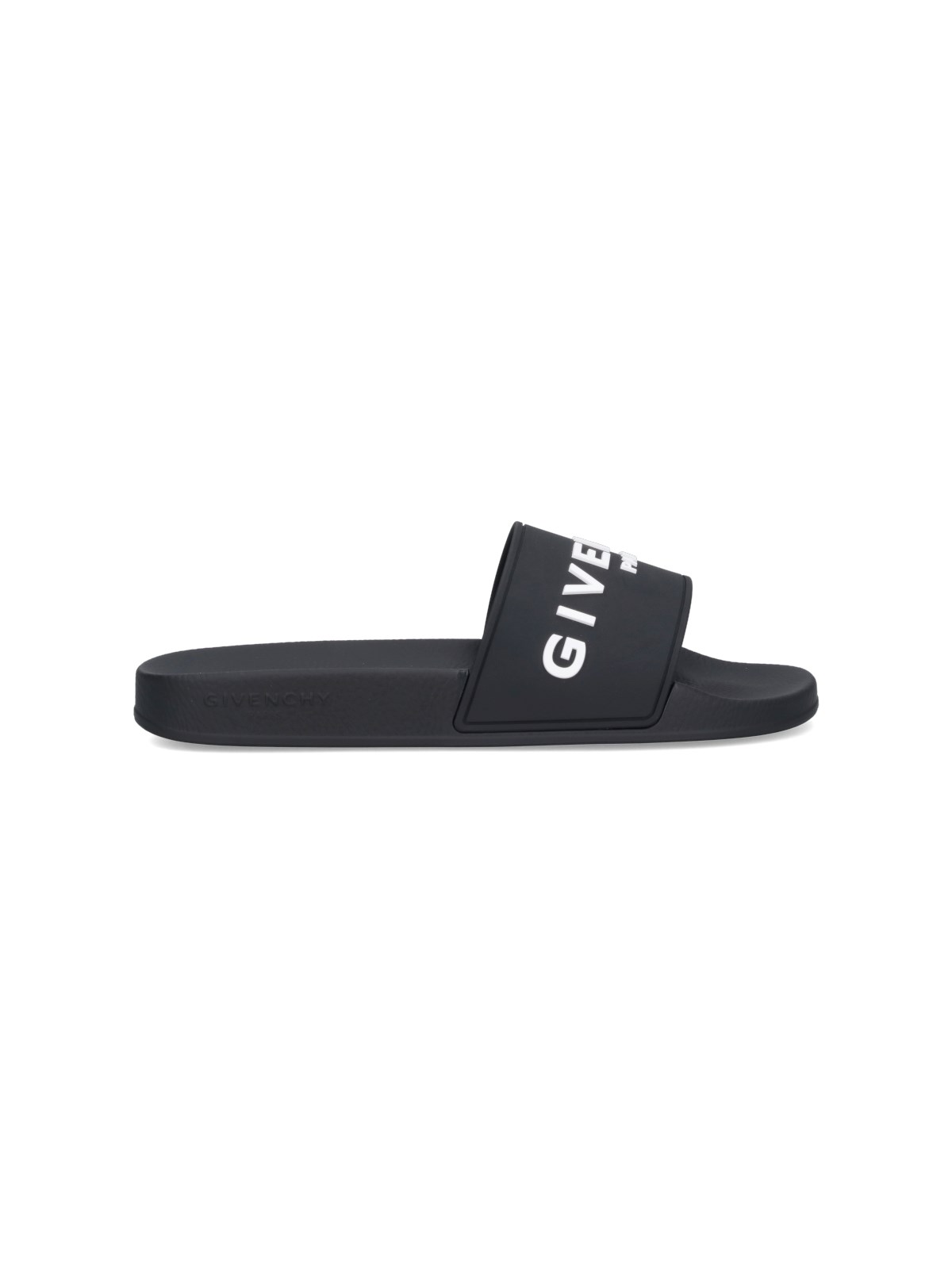 Shop Givenchy Logo Slide Sandals In Black  