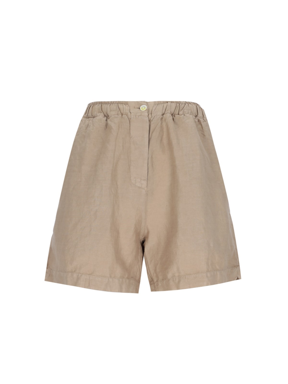 Shop Finamore 1925 Silk And Cotton Shorts In Beige