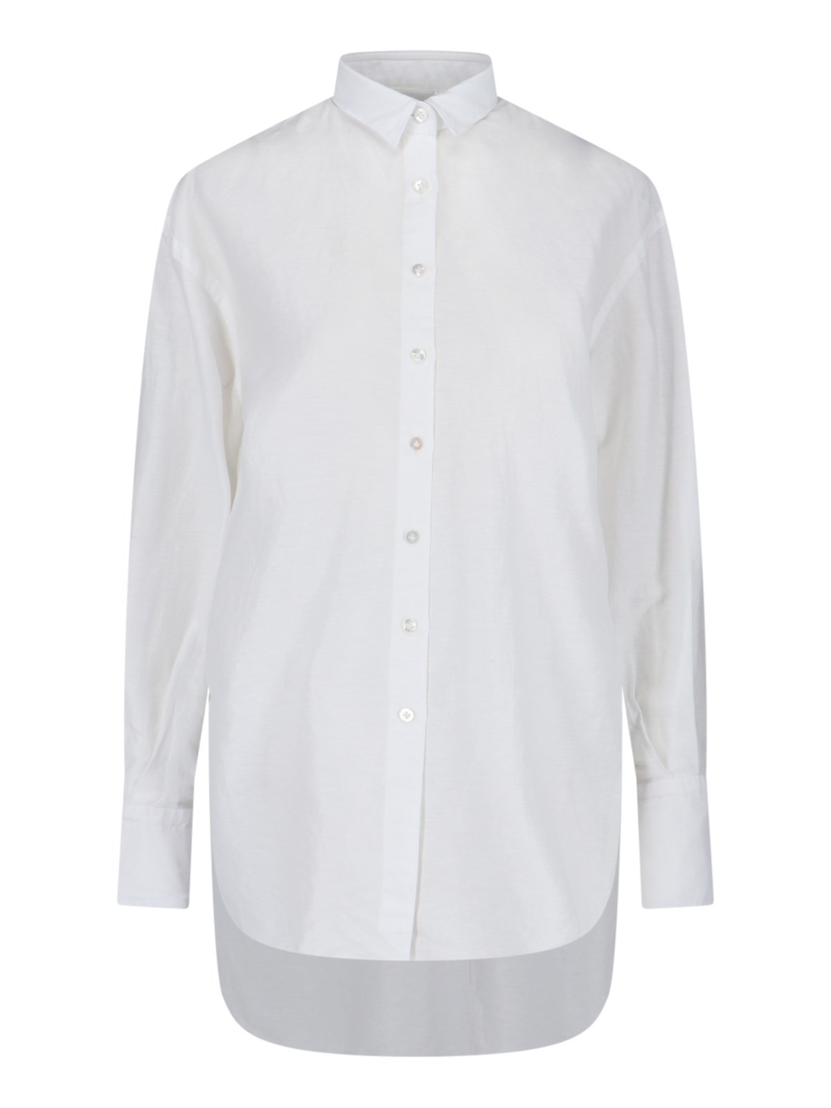 Shop Finamore 1925 Linen Blend Shirt In White