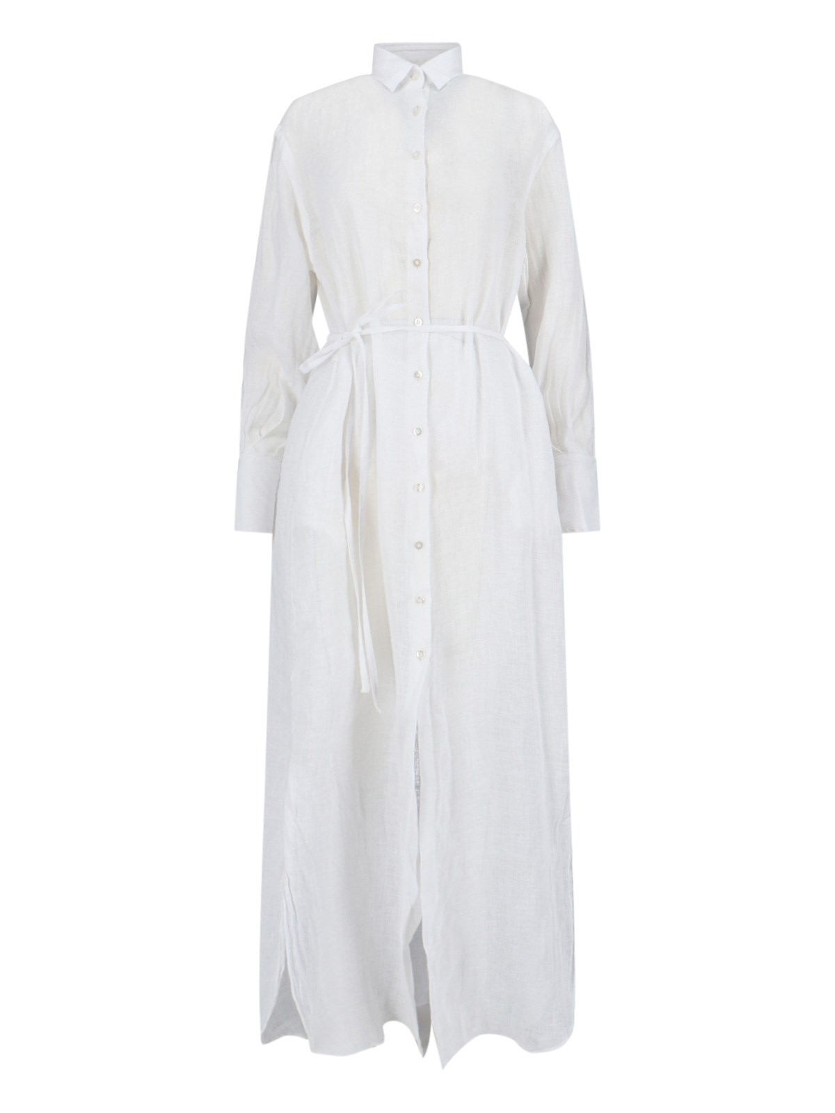 Shop Finamore 1925 Long Linen Dress In White