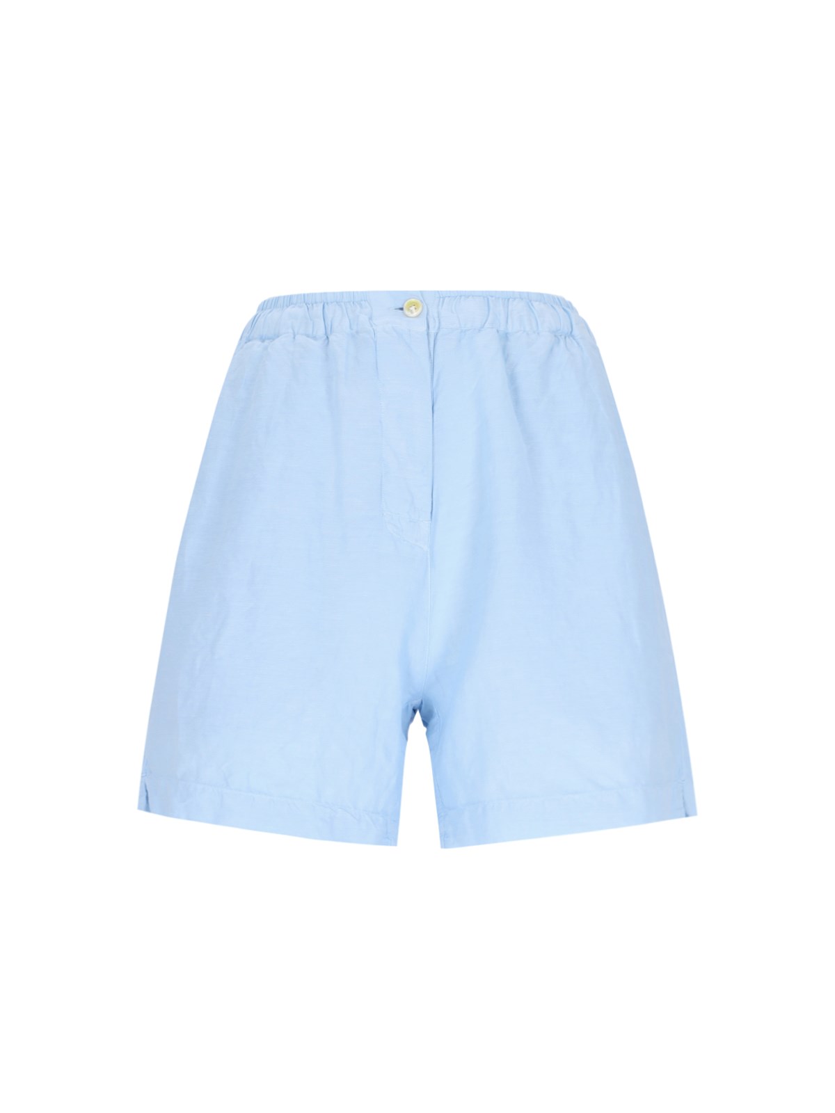 Shop Finamore 1925 Silk And Cotton Shorts In Light Blue