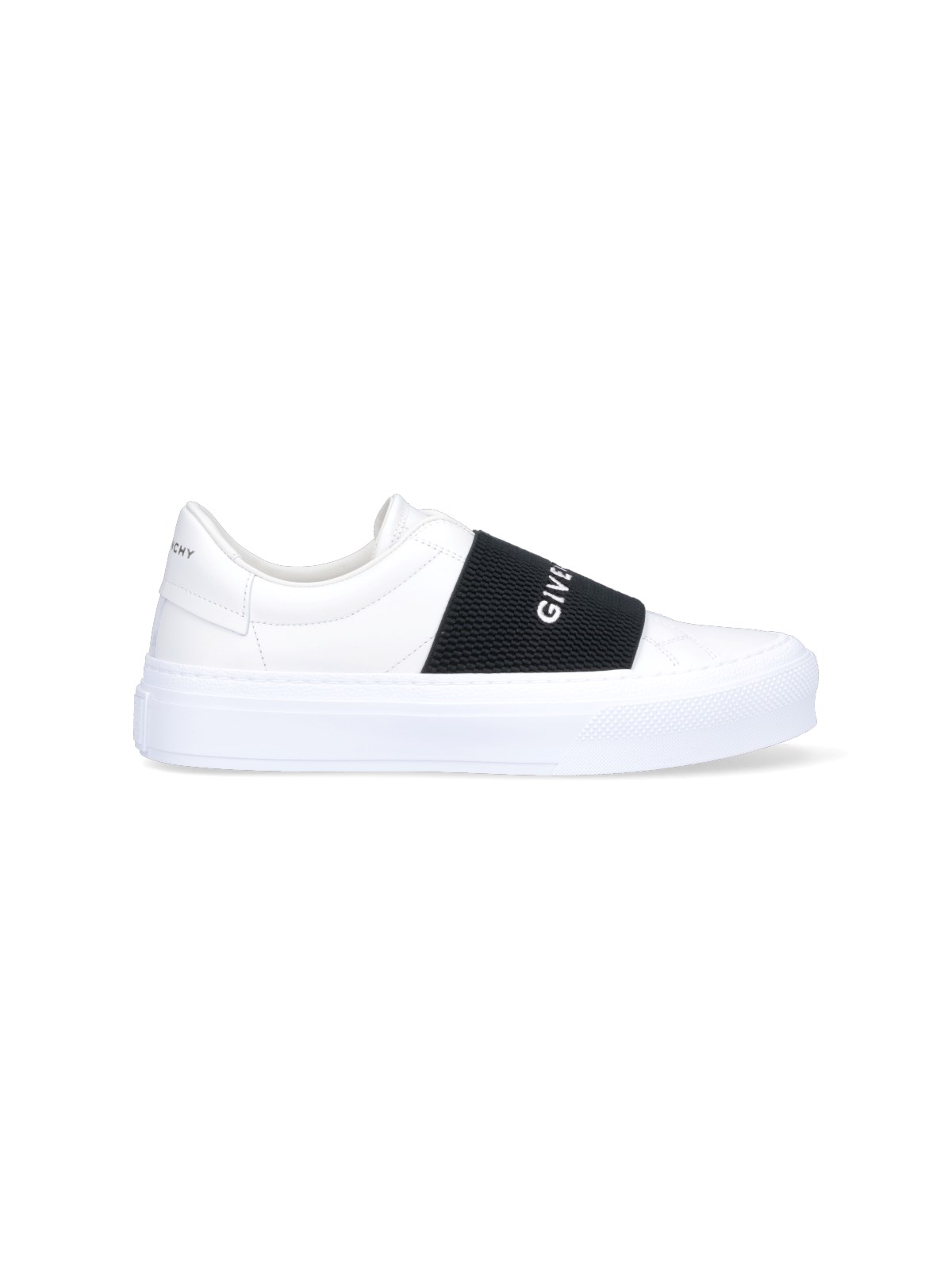 Shop Givenchy Leather Sneakers With Logo Band In White